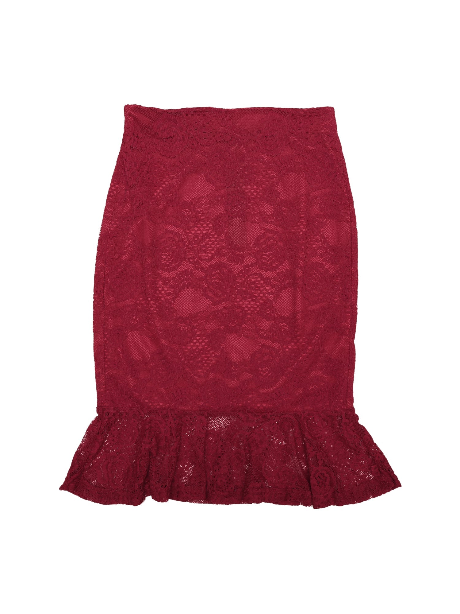 Women's Elegant Vintage Mermaid Fishtail Lace Skirt Stretch Office Bodycon Pencil Skirt