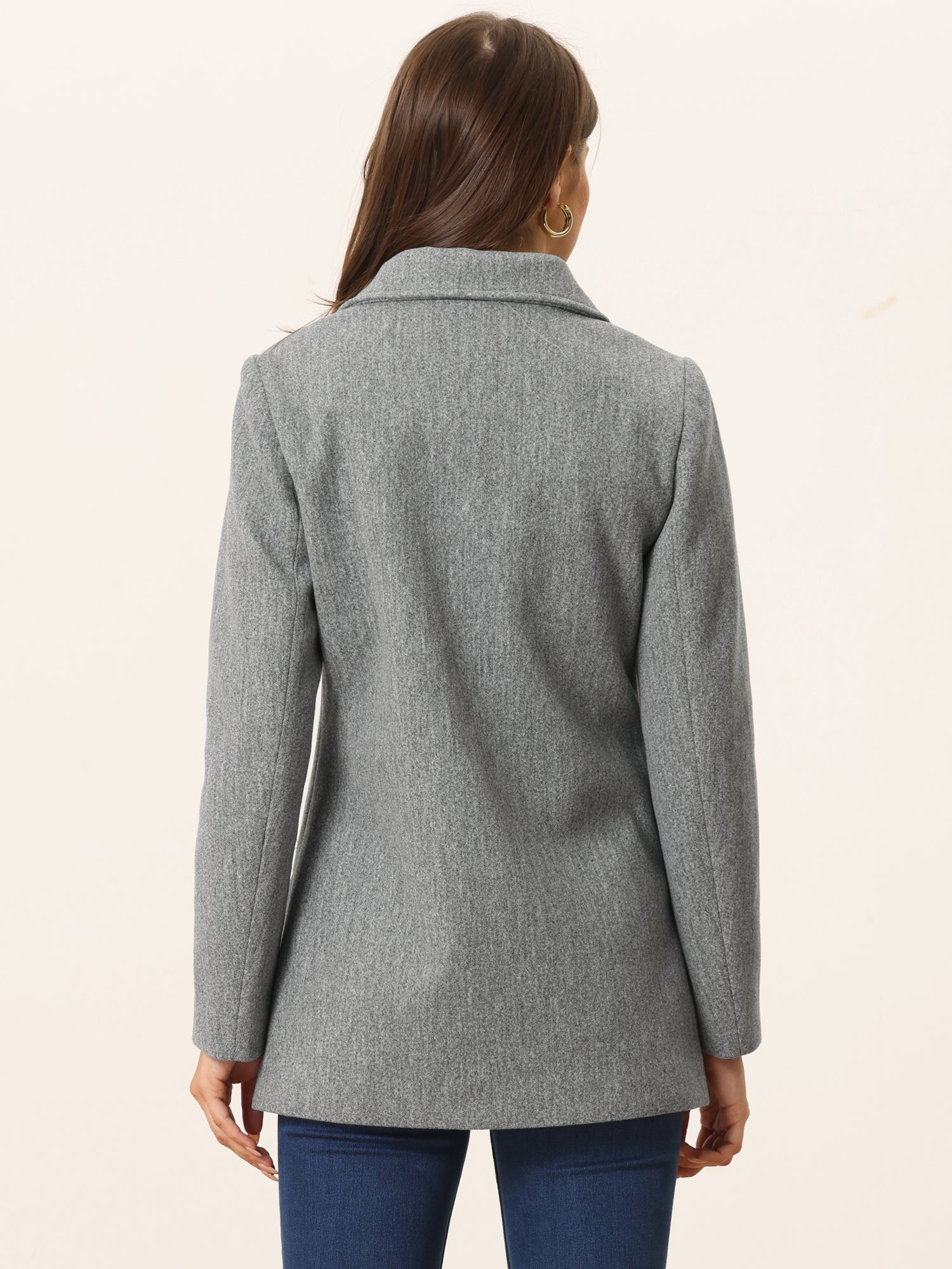 Long Sleeve Double Breasted Button Winter Outerwear Pea Coat