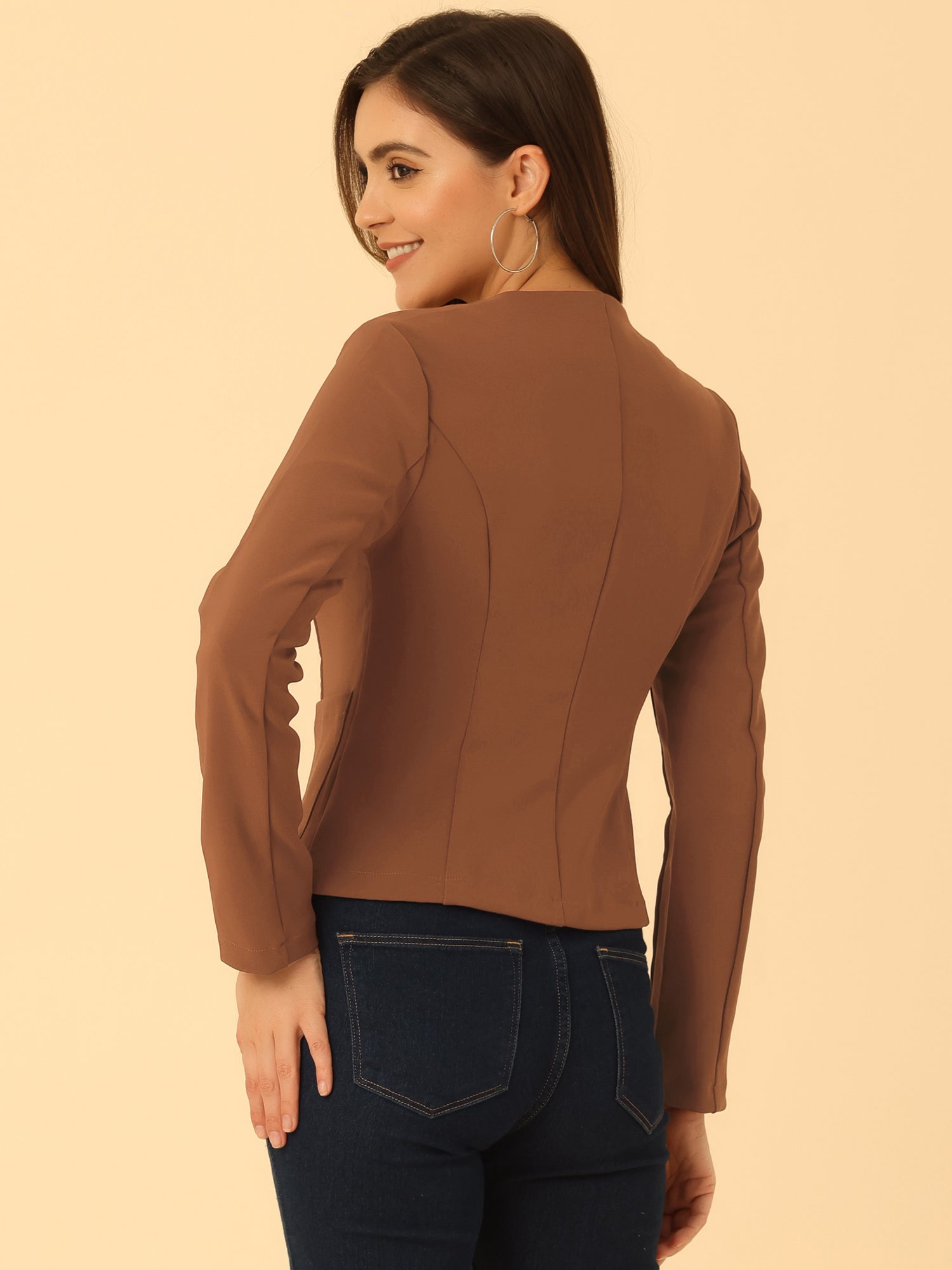 Fall Casual Jacket Elegant Button Front Work Office Blazer