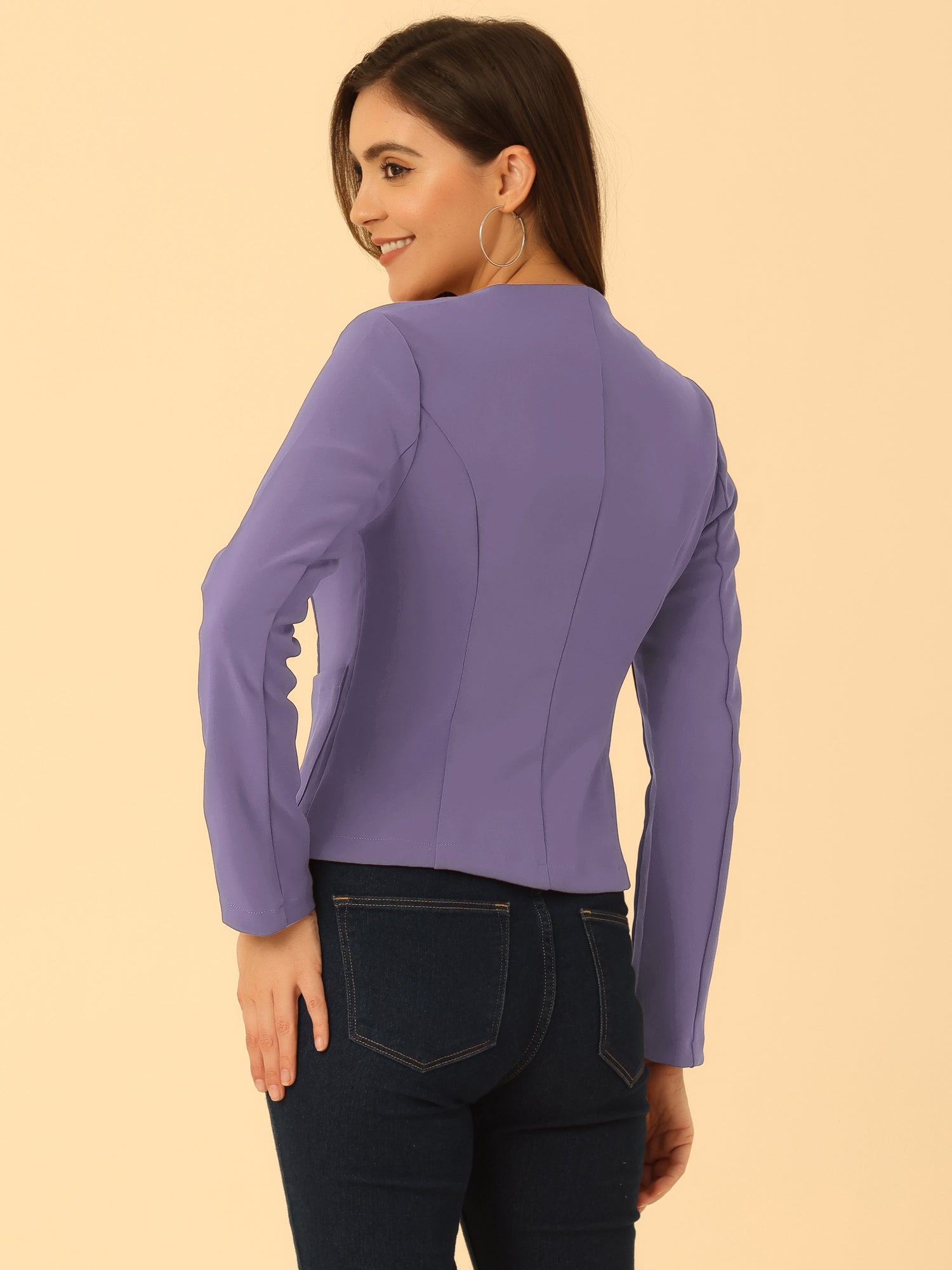 Fall Casual Jacket Elegant Button Front Work Office Blazer