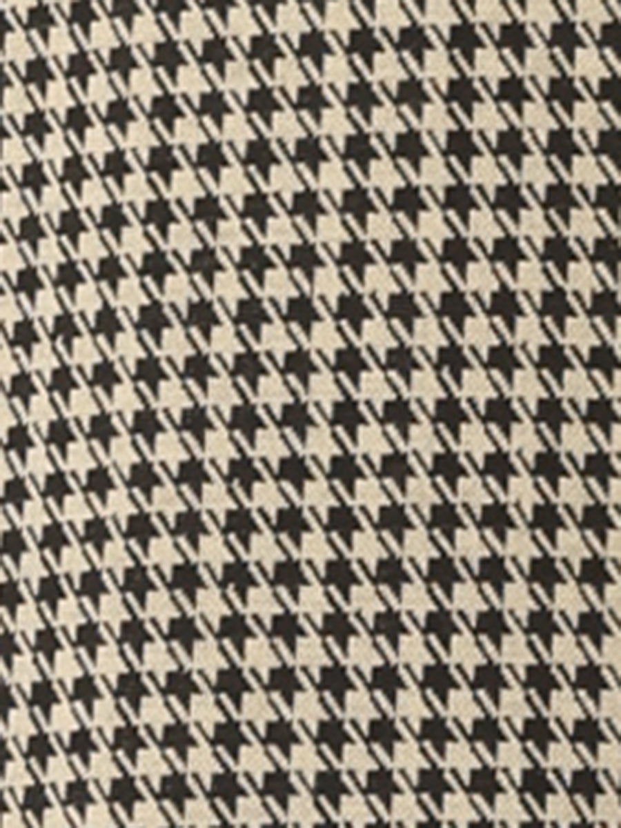 Work Office 3/4 Sleeve Boat Neck Houndstooth Printed Top Blouse