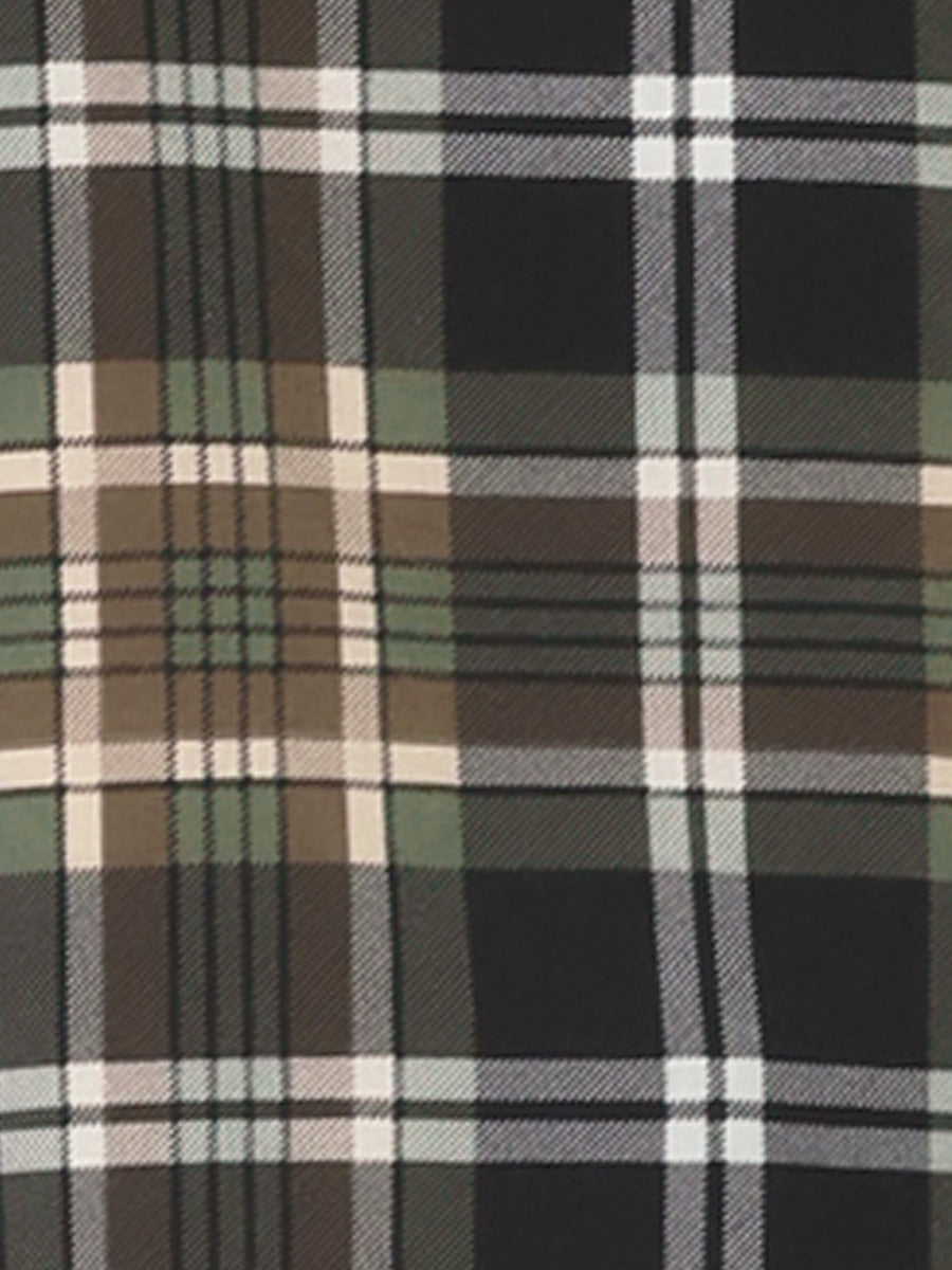 Bow Tie Neck Grid Checks Shirt Office Work Tops Blouse