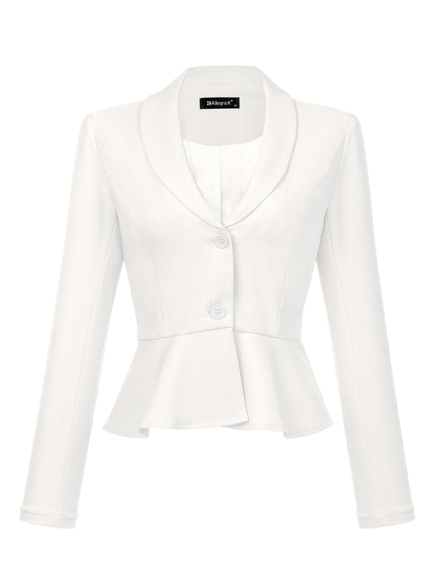 Vintage Lapel Long Sleeve Ruffle Hem Office Cropped Blazer