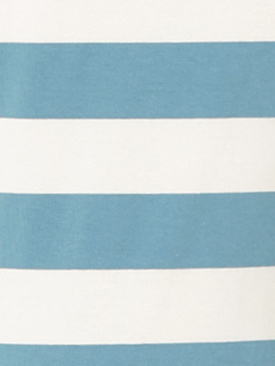 Striped 3/4 Sleeve Casual Basic Boat Neck T-shirt