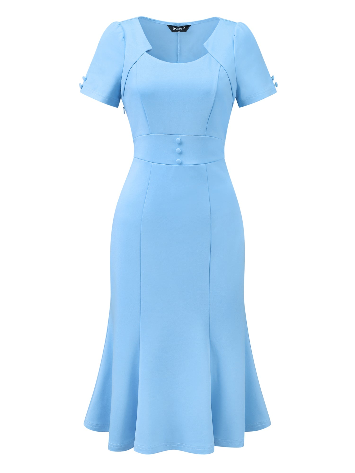 Vintage Work Cocktail Mermaid Sheath Fishtail Bodycon Midi Dress