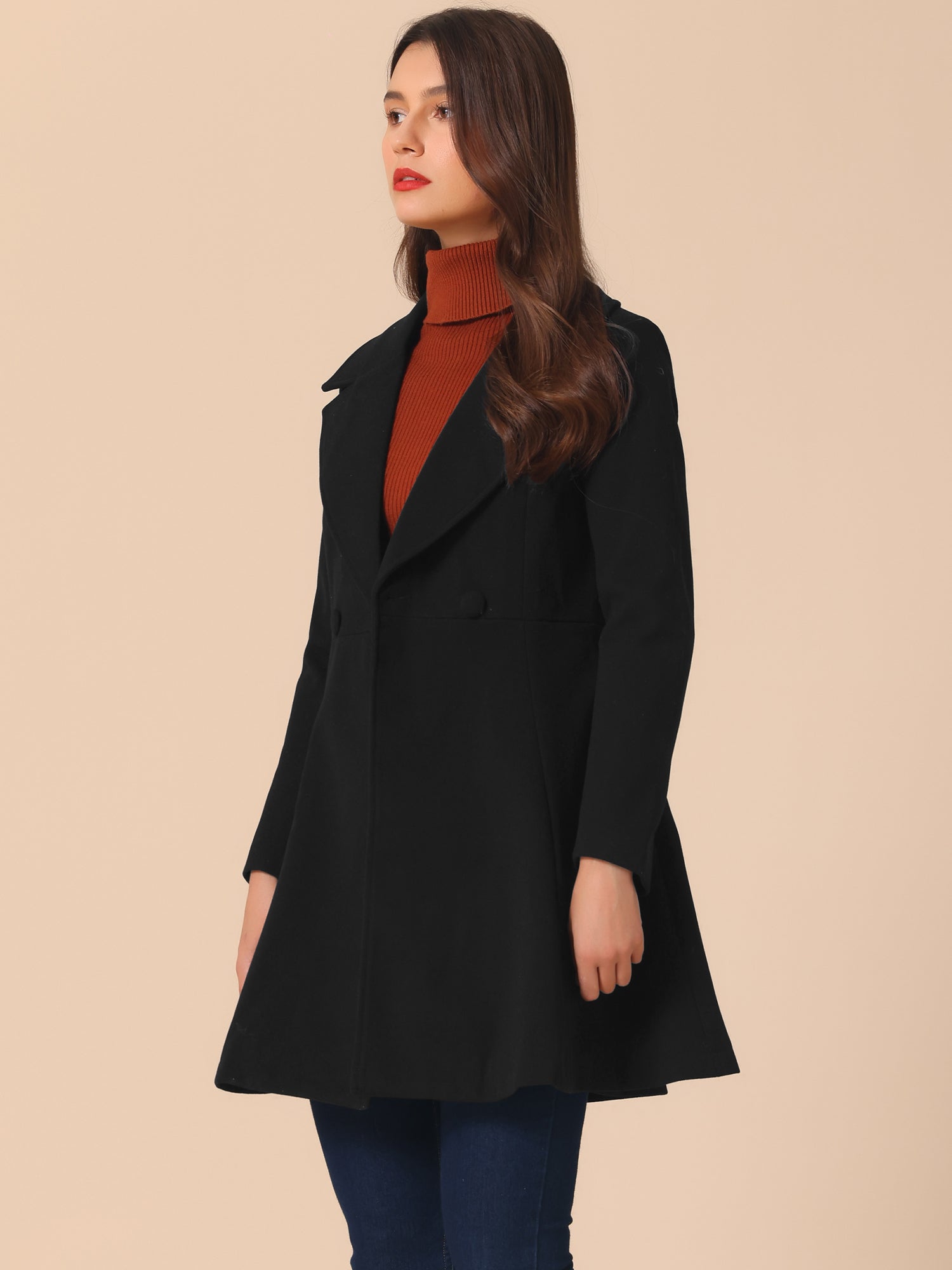 Elegant Overcoat Shawl Collar Single Winter Belted Long Coat