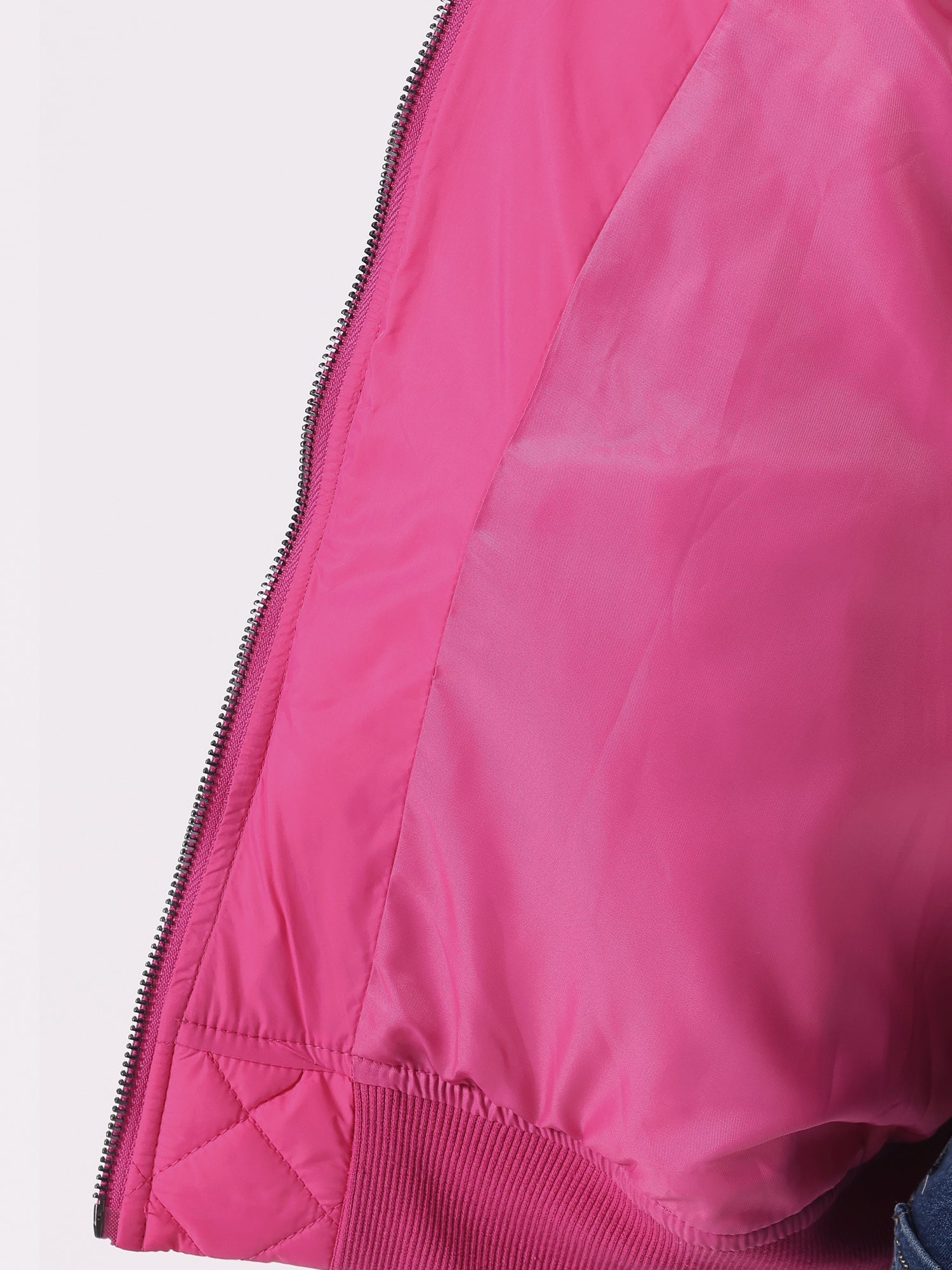 Casual Zip Up Raglan Long Sleeve Quilted Bomber Jacket