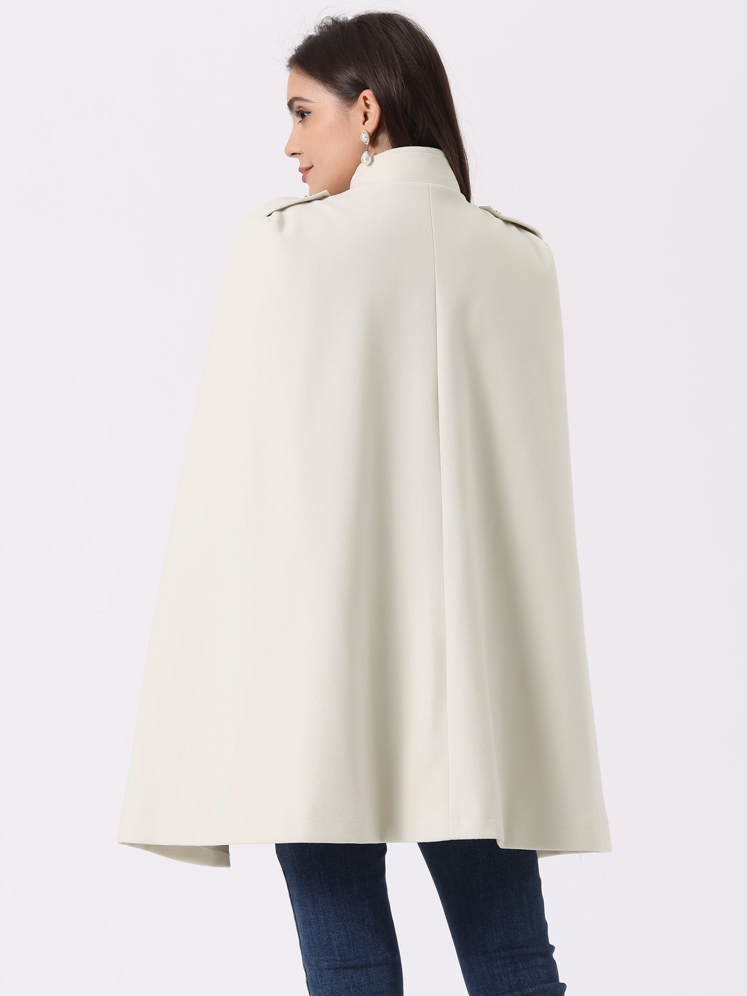Winter Slit Sleeve Double Breasted Cloak Cape Coat