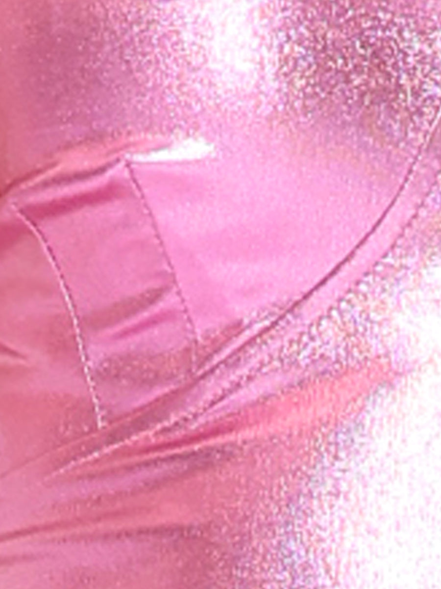 Holographic Crop Top Shimmering Shiny Party Halter Metallic Tops