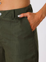 Mid Rise Baggy Wide Leg Pockets Y2K Casual Cargo Pants