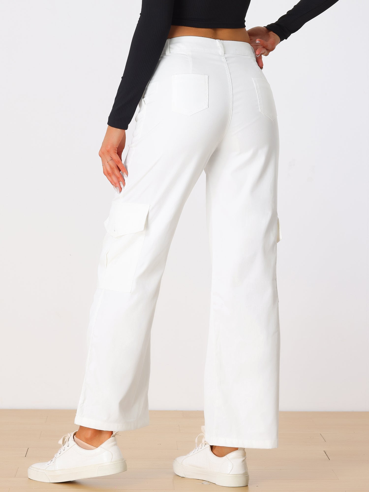 Mid Rise Baggy Wide Leg Pockets Y2K Casual Cargo Pants