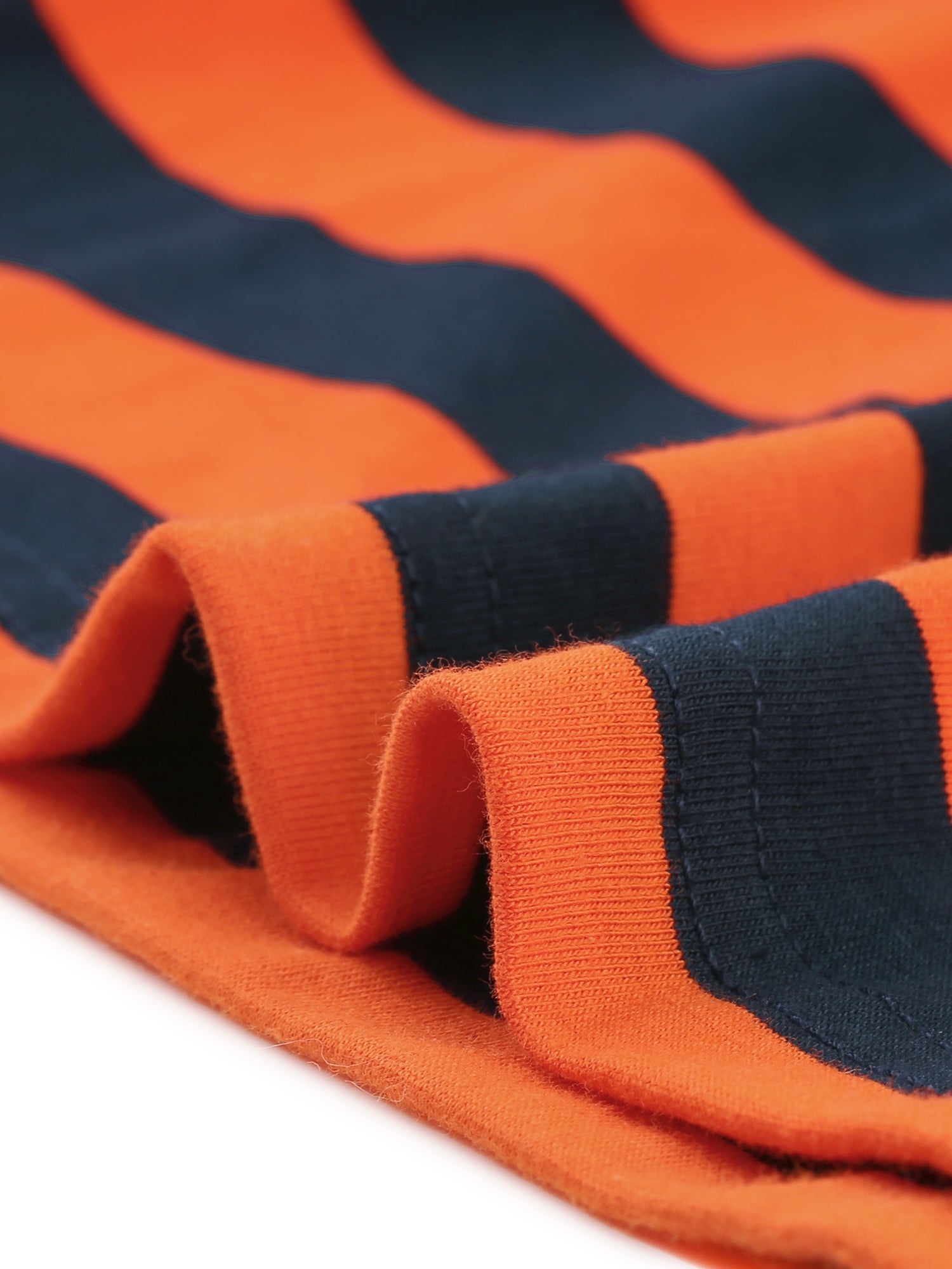 Striped 3/4 Sleeve Round Neck Casual T-Shirt