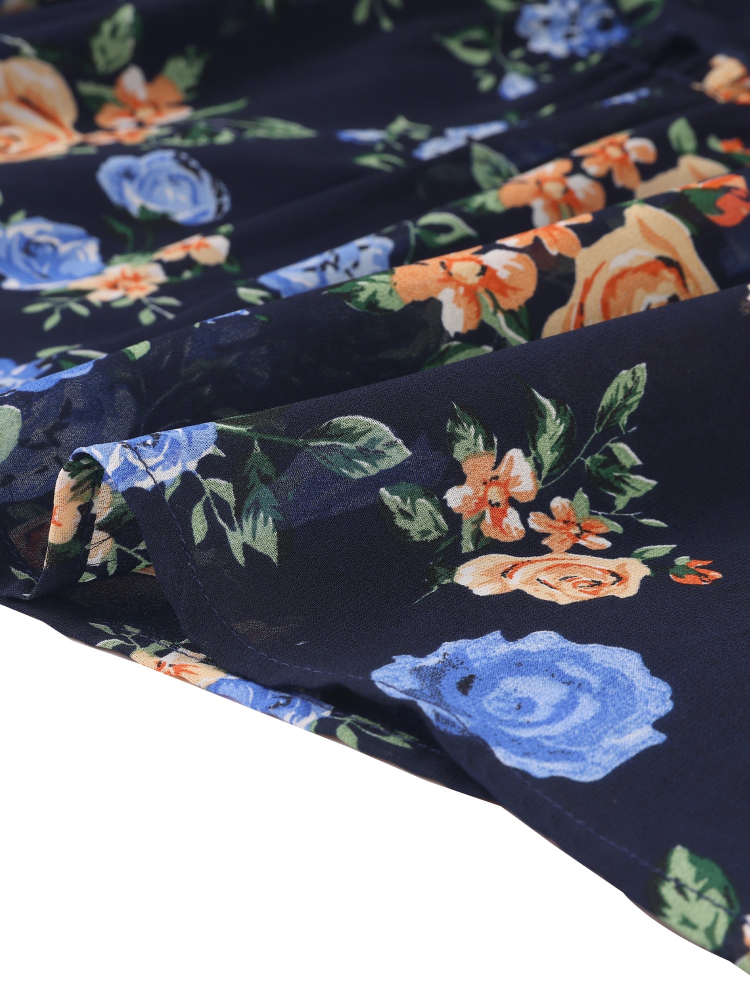 Ruffle Boho Chiffon Floral Printed Long Tiered Midi Skirt