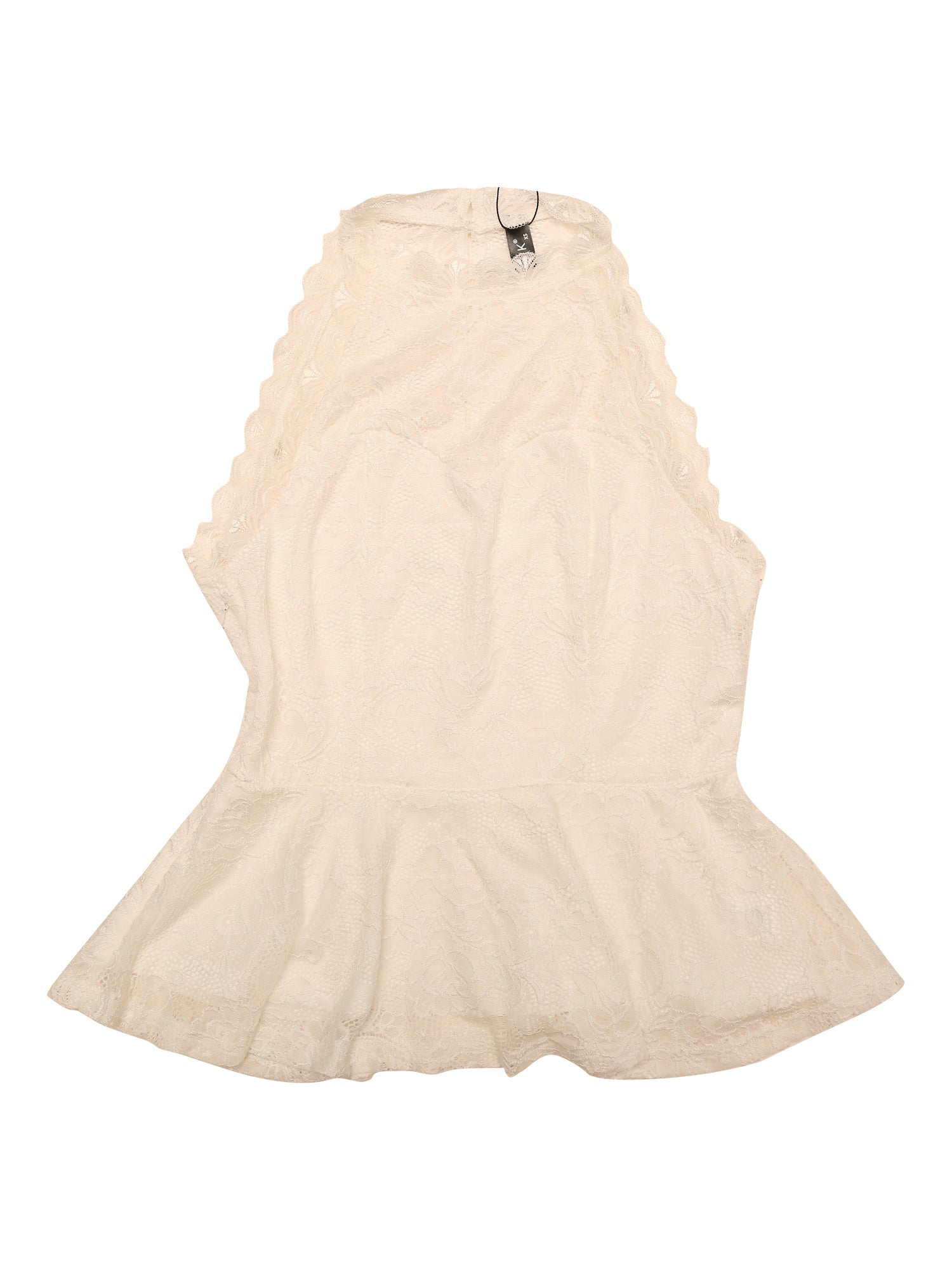 Lace Peplum Elegant Sweetheart Neck Sleeveless Blouse