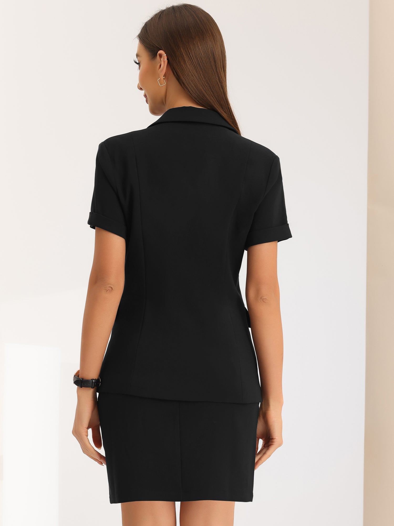 Suit Sets 2 Piece Outfits Blazer Work Pencil Skirt Suit