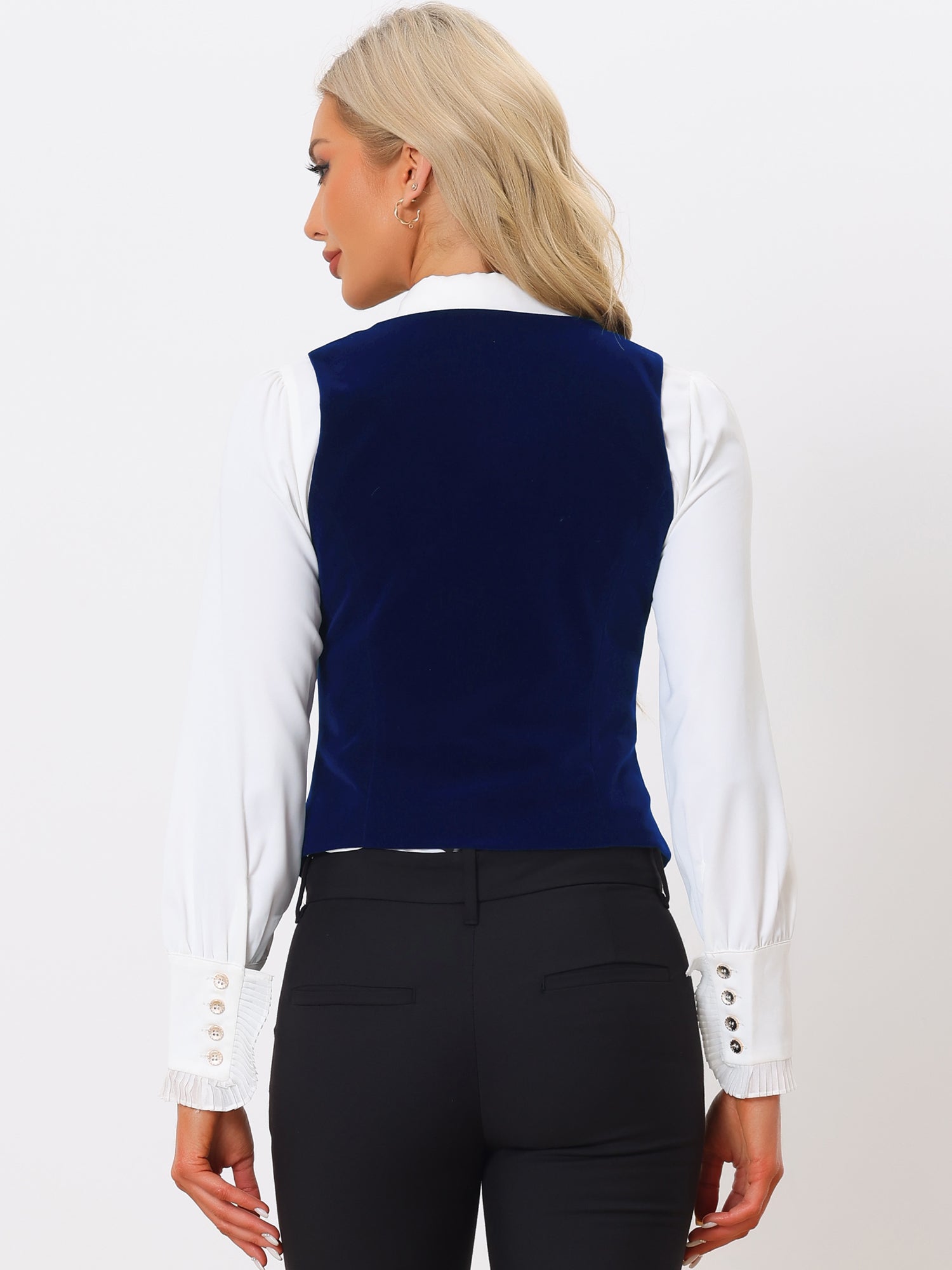 Retro Velvet Waistcoat V Neck Sleeveless Racerback Steampunk Vest