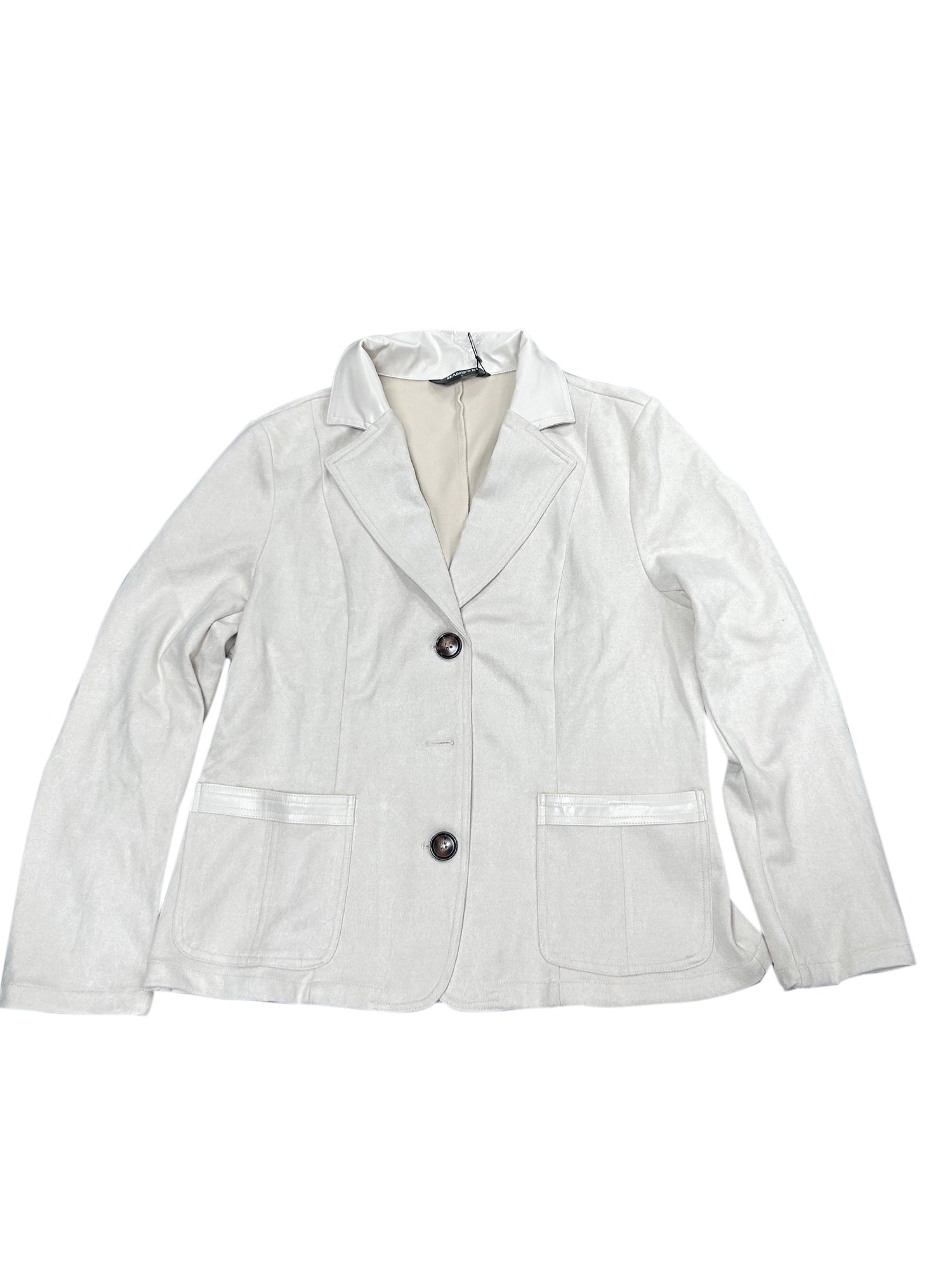 Faux Suede Lapel Collar Cowgirl 2 Button Blazer Jacket