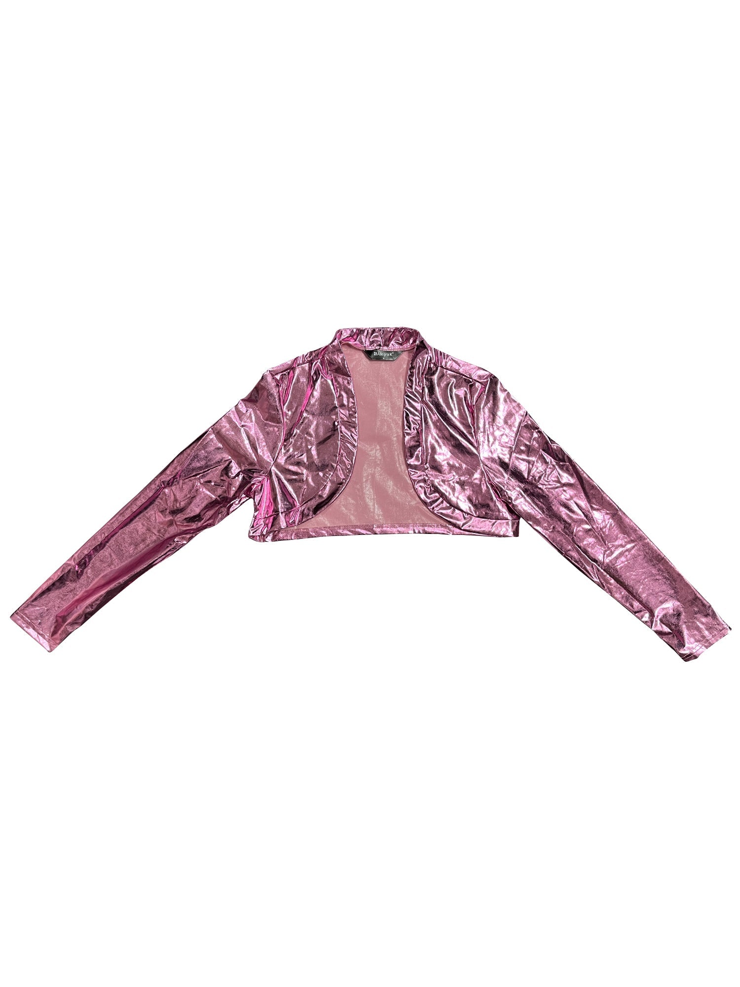 Women's Cropped Bolero Holographic Party Shimmering Shiny Lightweight Metallic Cardigan