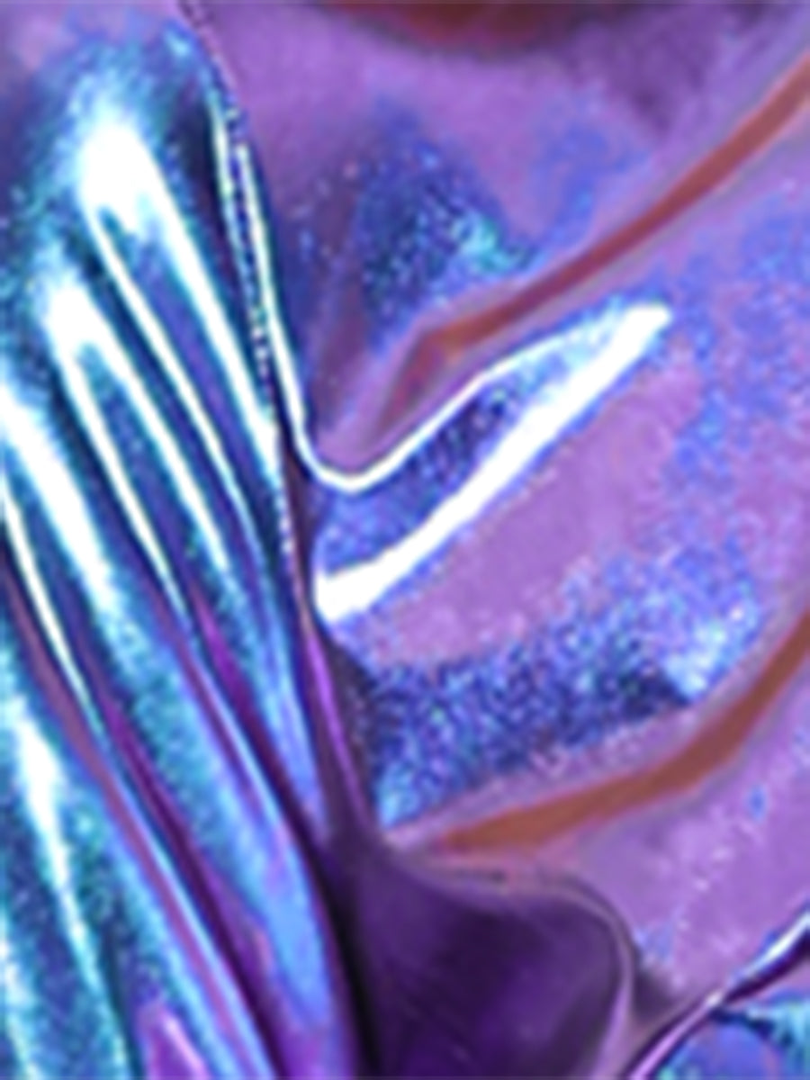 Women's Cropped Bolero Holographic Party Shimmering Shiny Lightweight Metallic Cardigan