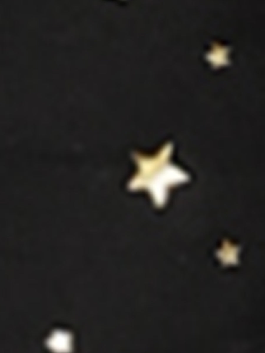 Spaghetti Strap Organza Fit and Flare Party Metallic Stars Mini Dress