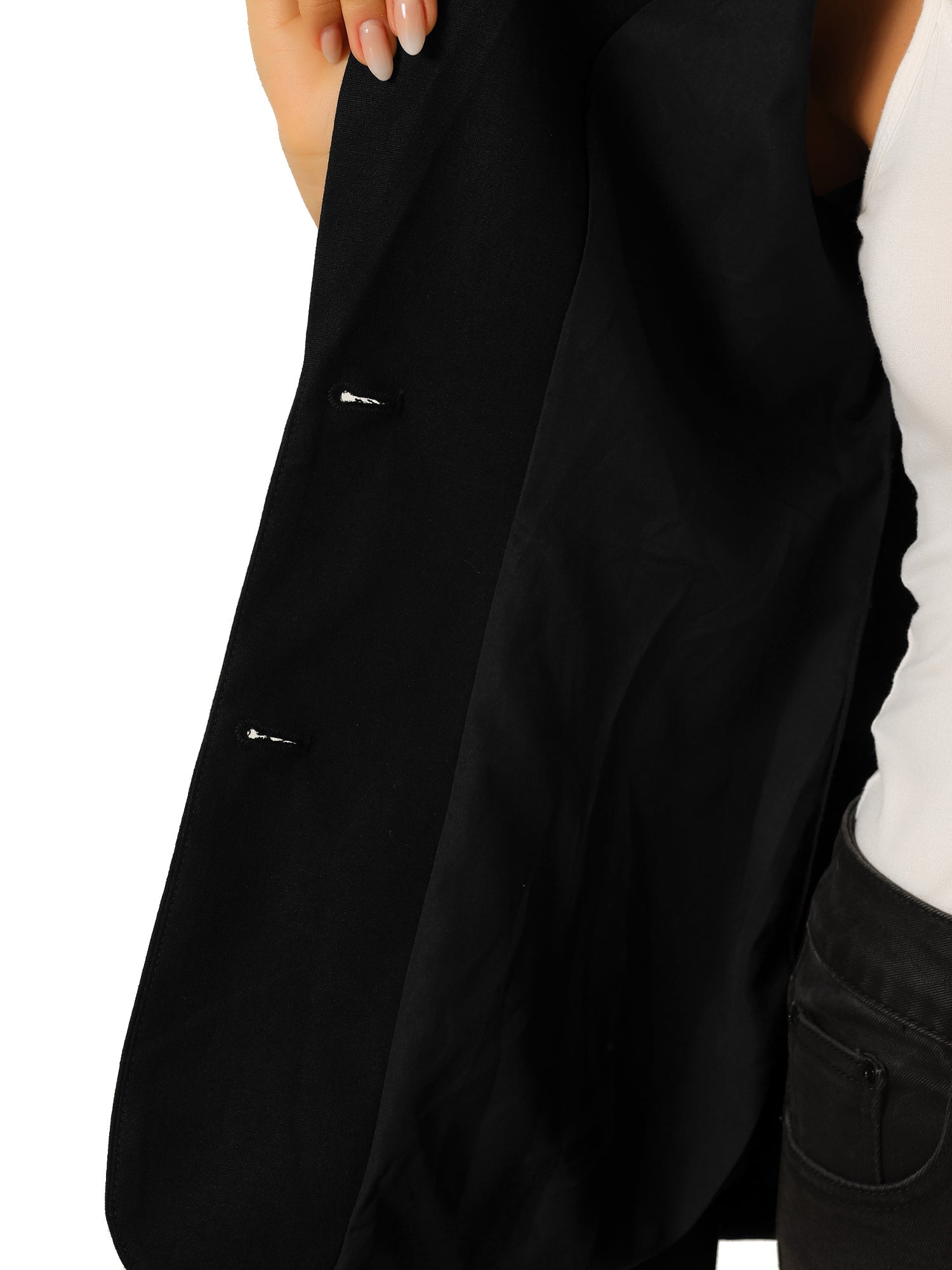 Cotton Linen Office Business Short Sleeve Notched Lapel Blazer Jacket