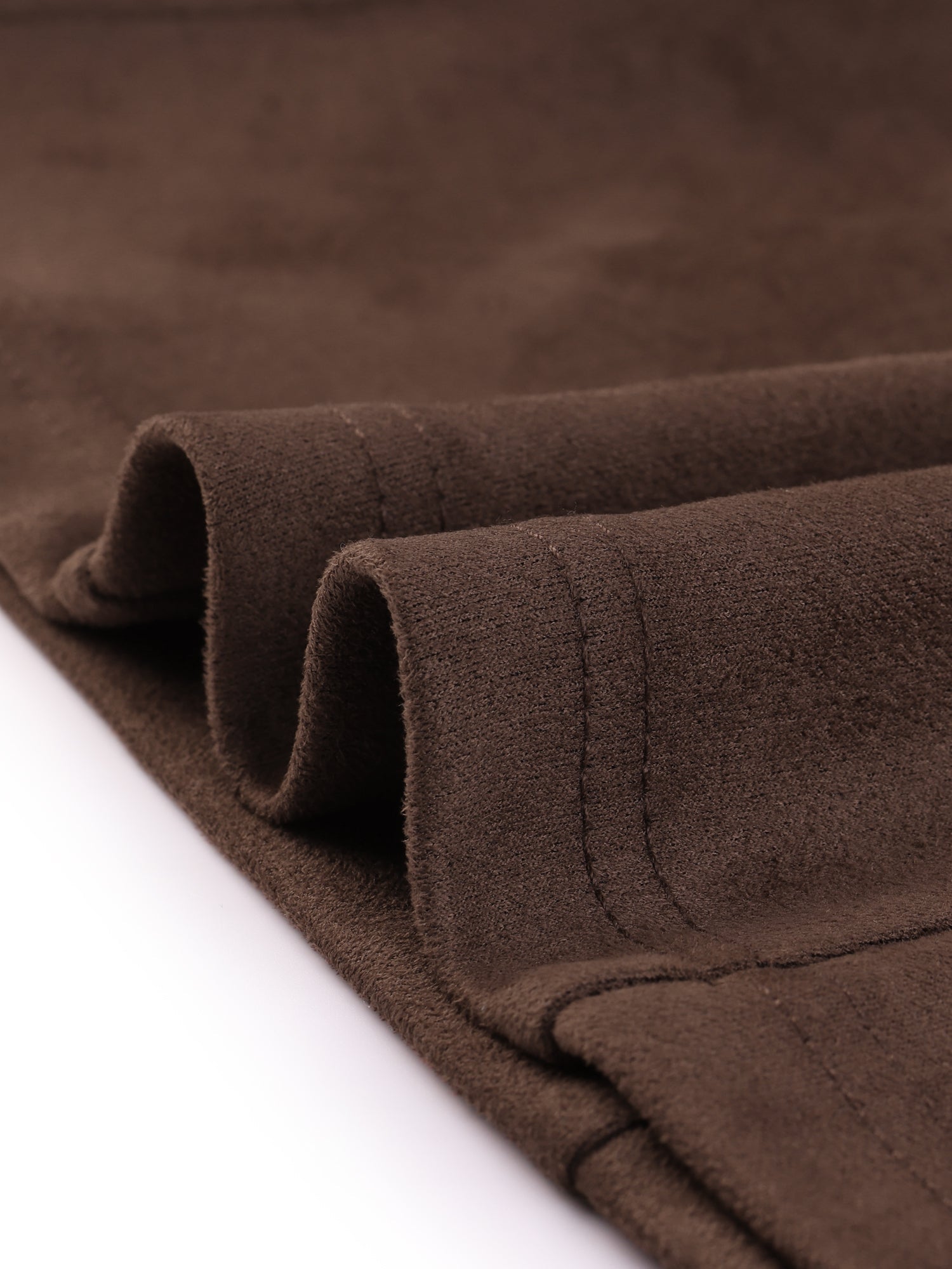 Faux Suede Lapel Collar Long Sleeve Casual Work Office Jacket