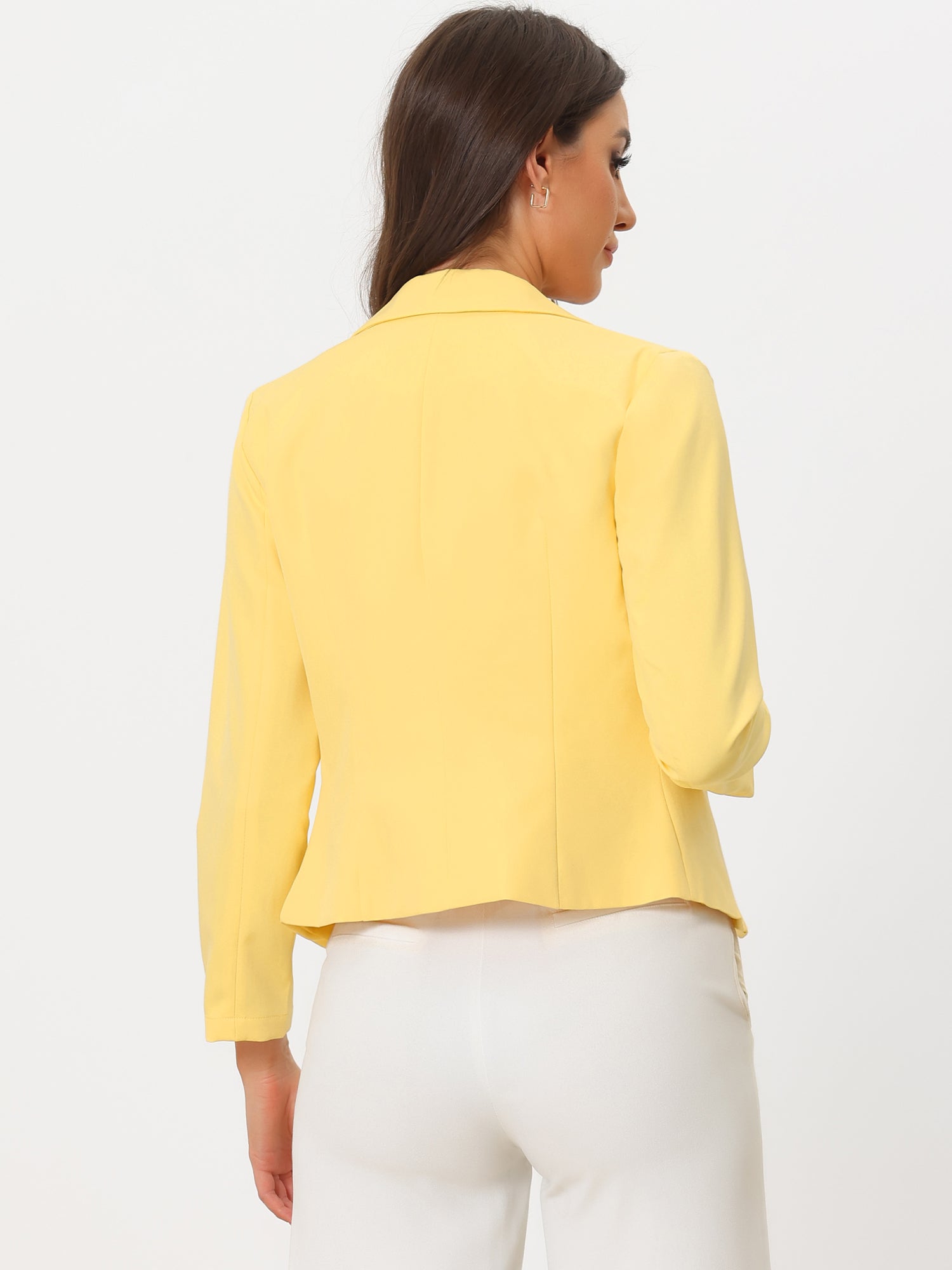 Open Front Office Work Business Crop Suit Blazer Jacket