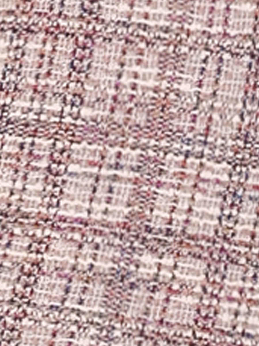 Tweed Sleeveless Elegant Plaid Midi Fishtail Dress