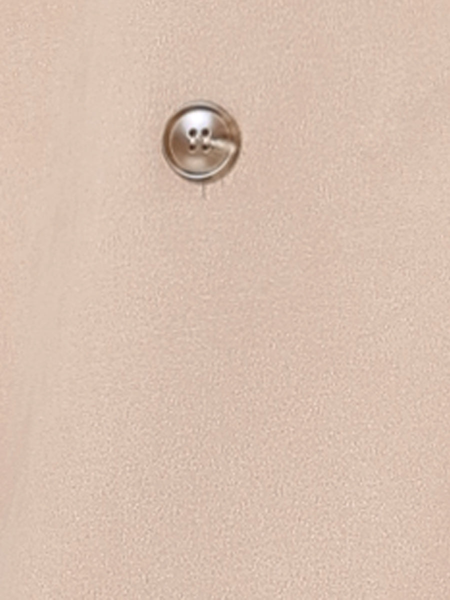 Faux Suede Notched Cuff Solid Double Breasted Tie Belt Trench Coat