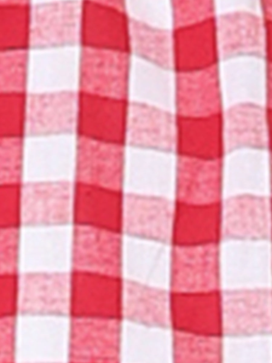 Gingham Peplum Top Summer Square Neck Sleeveless Plaid Blouse