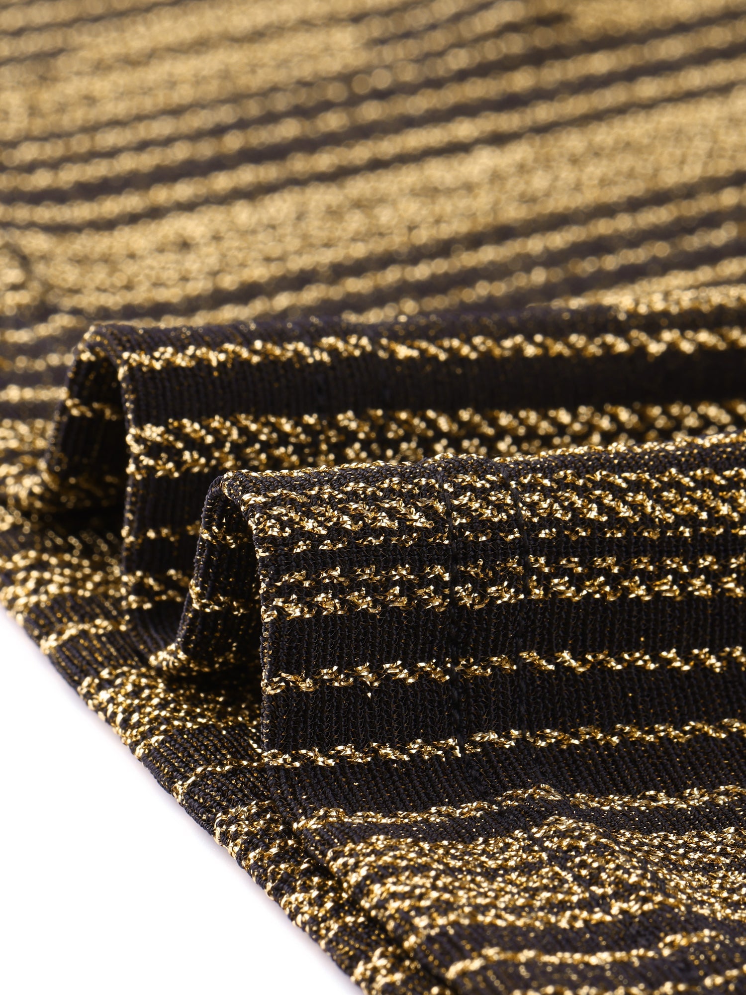 Party Glitter 3/4 Sleeve Shiny Striped Metallic Tops
