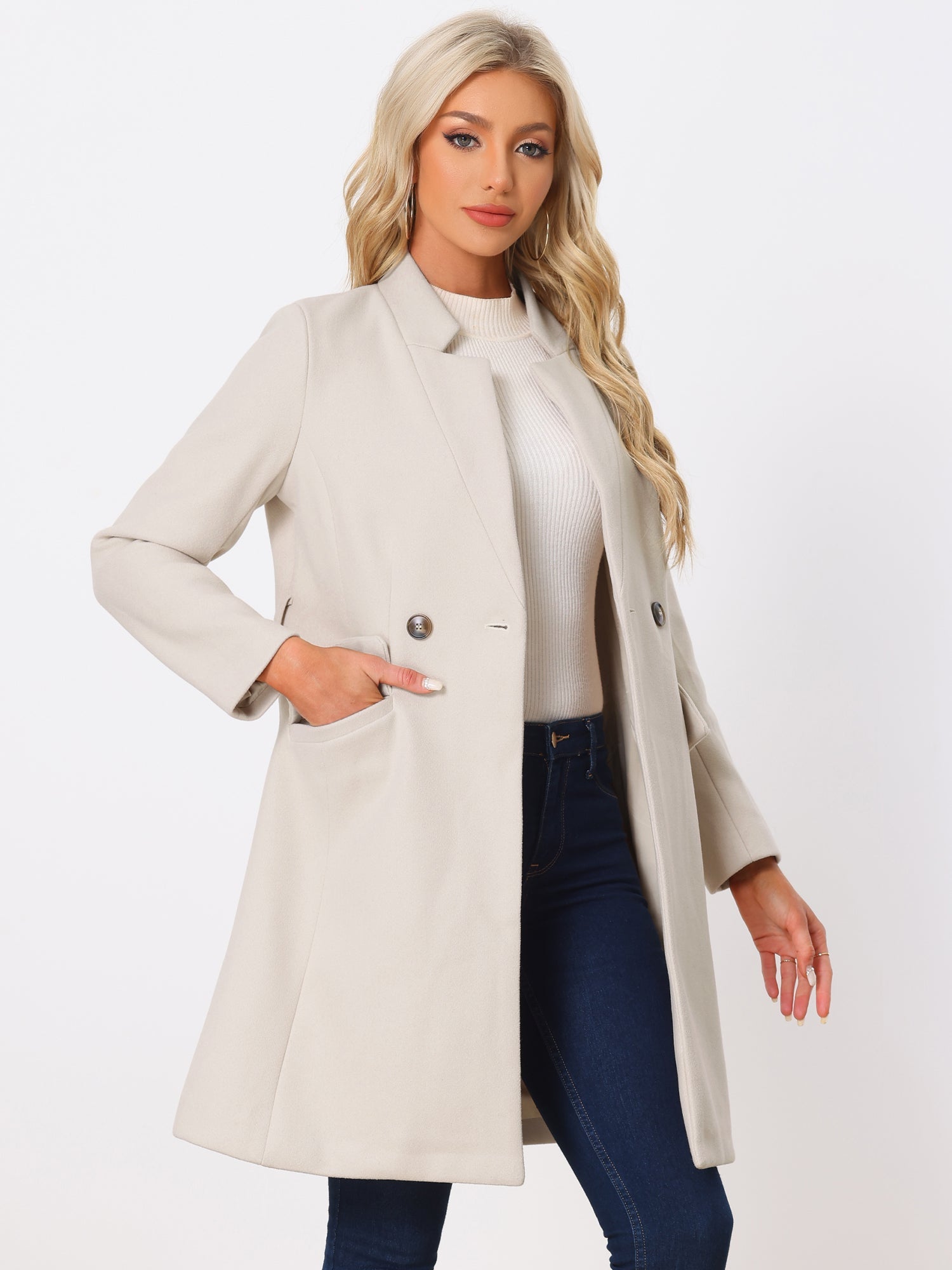 Belted Stand Collar Winter Fully Lined Belted Coats