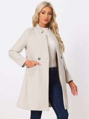 Belted Stand Collar Winter Fully Lined Belted Coats