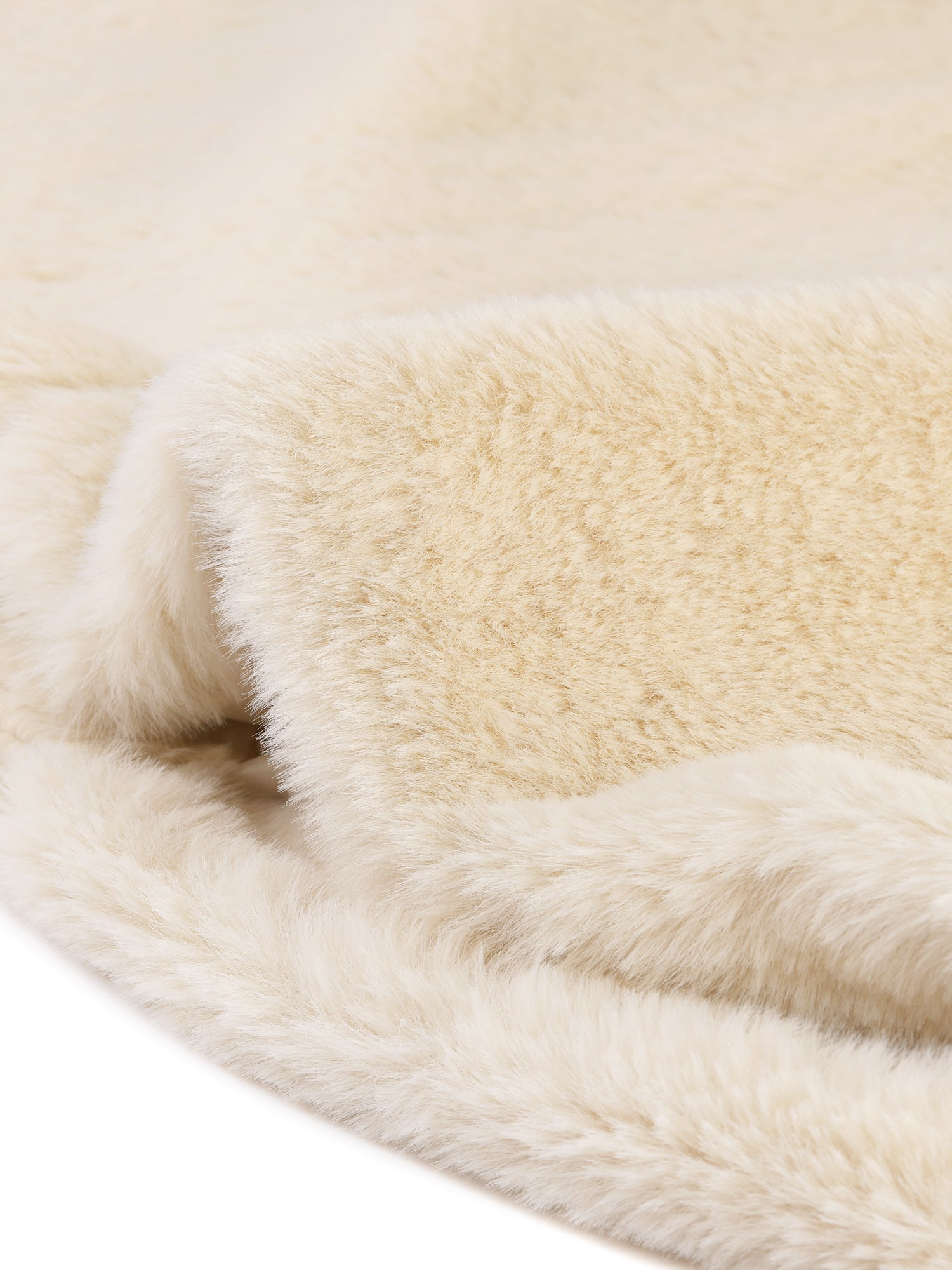 Lapel Collar Faux Fur Fuzzy Winter Warm Pockets Coat