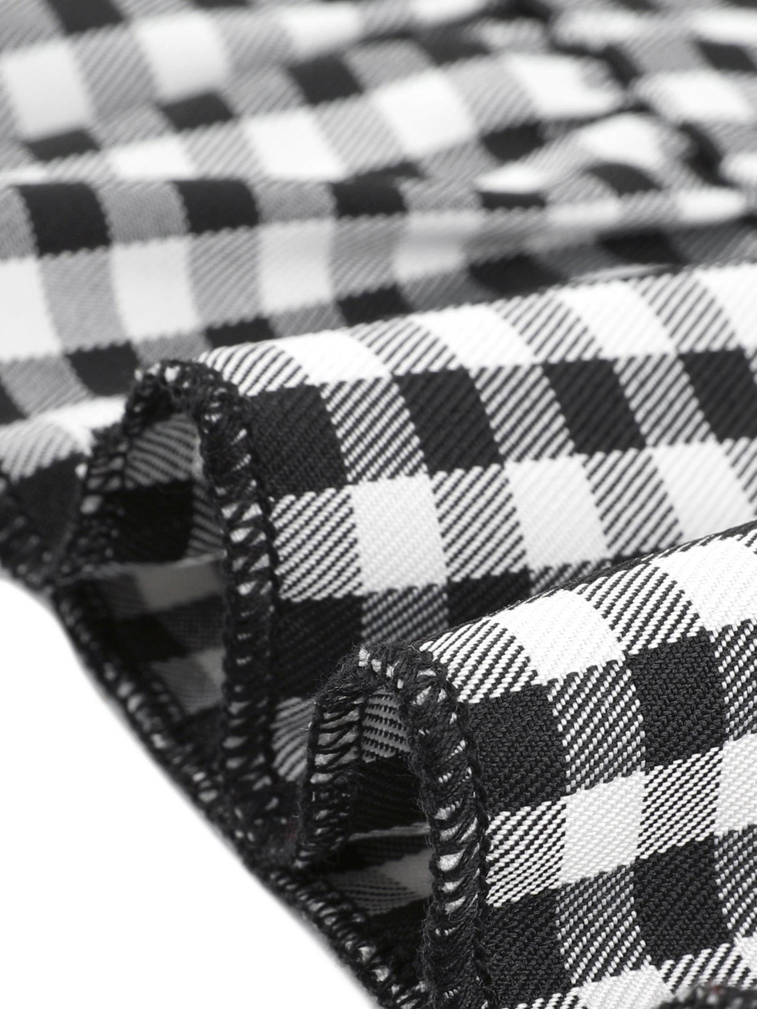 Gingham Checks Ruffled Peter Pan Collar 1960s Vintage Mini Dress