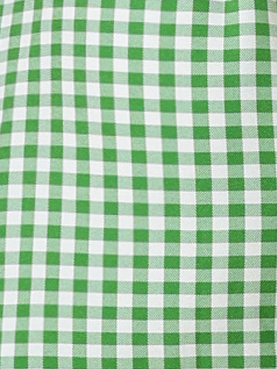 Gingham Checks Ruffled Peter Pan Collar 1960s Vintage Mini Dress
