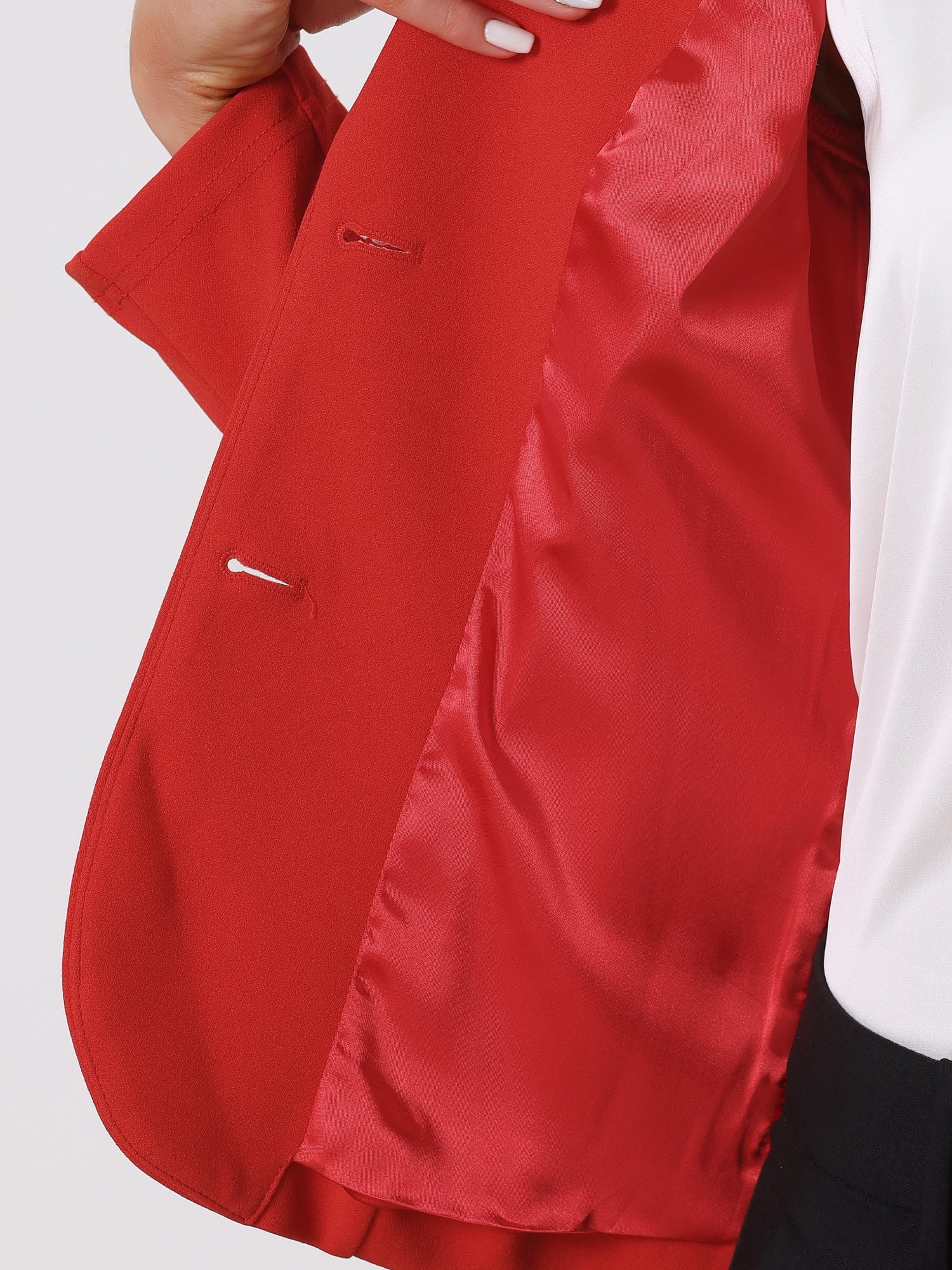 Notched Lapel Collar Stretch Work Office Workwear Jacket Blazer