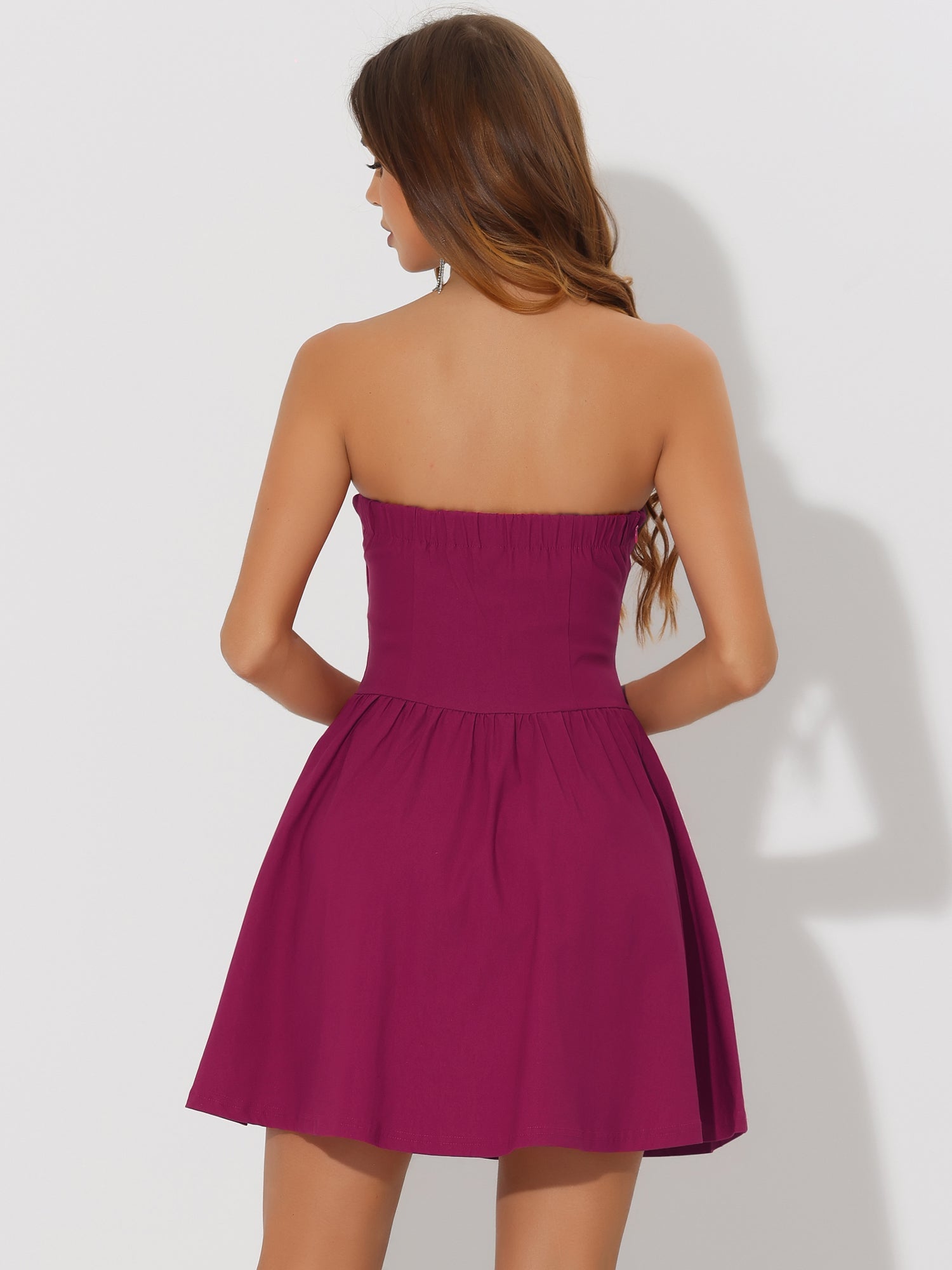 Strapless Sweetheart Neck Fit And Flare Mini Tube Top Dress