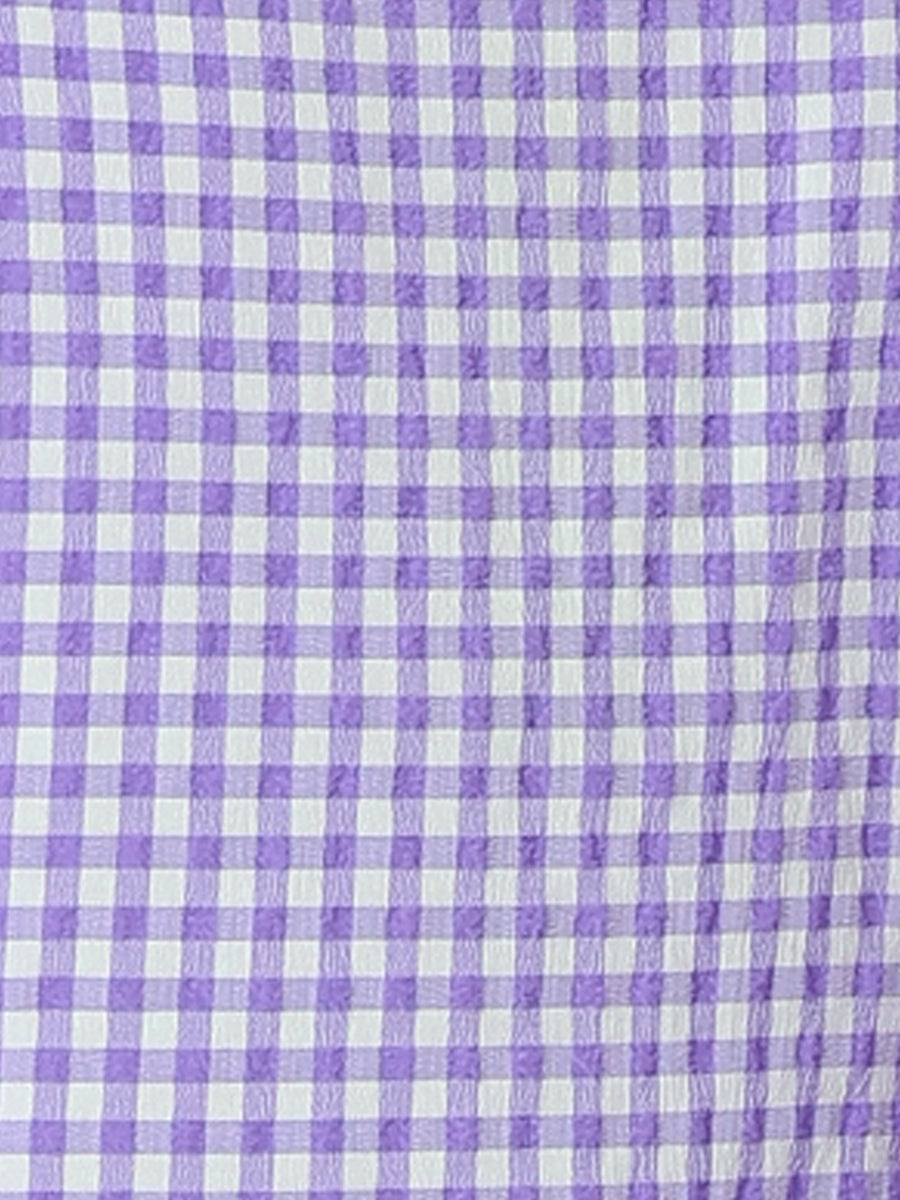 Summer Gingham Tops Square Neck Ruffle Cap Sleeve Blouse