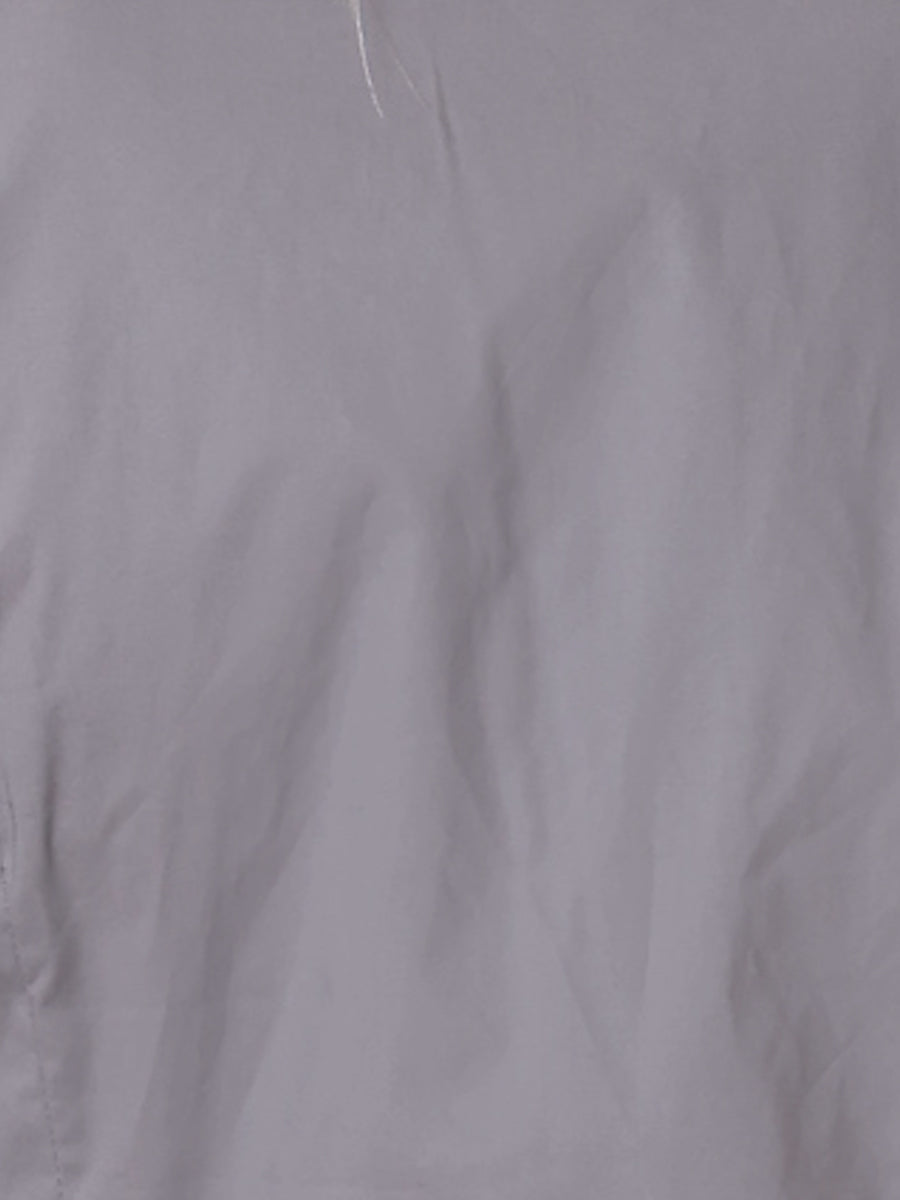 Puff Short Sleeve Turn Down Collared Office Button Down Shirt