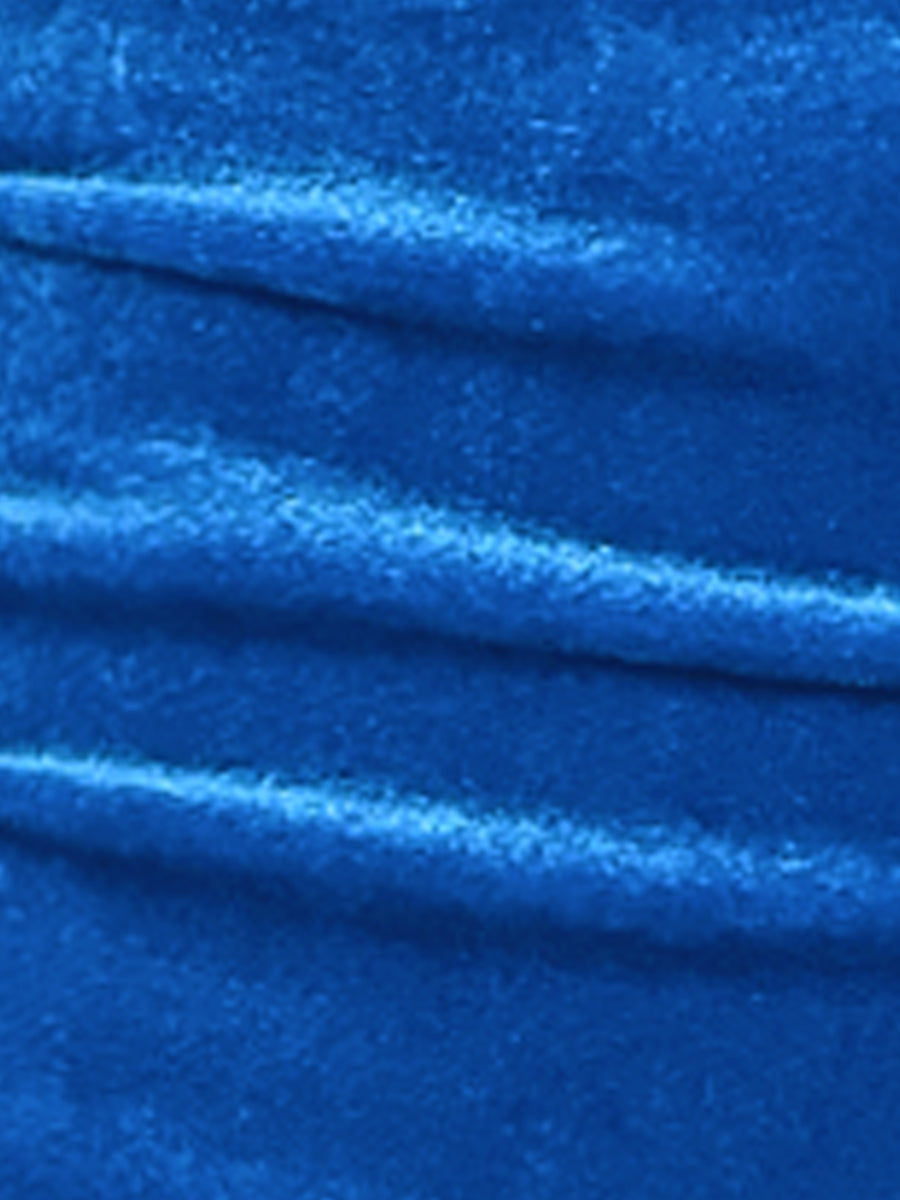 Solid Velvet Party Bodycon Mini Ruched Skirt