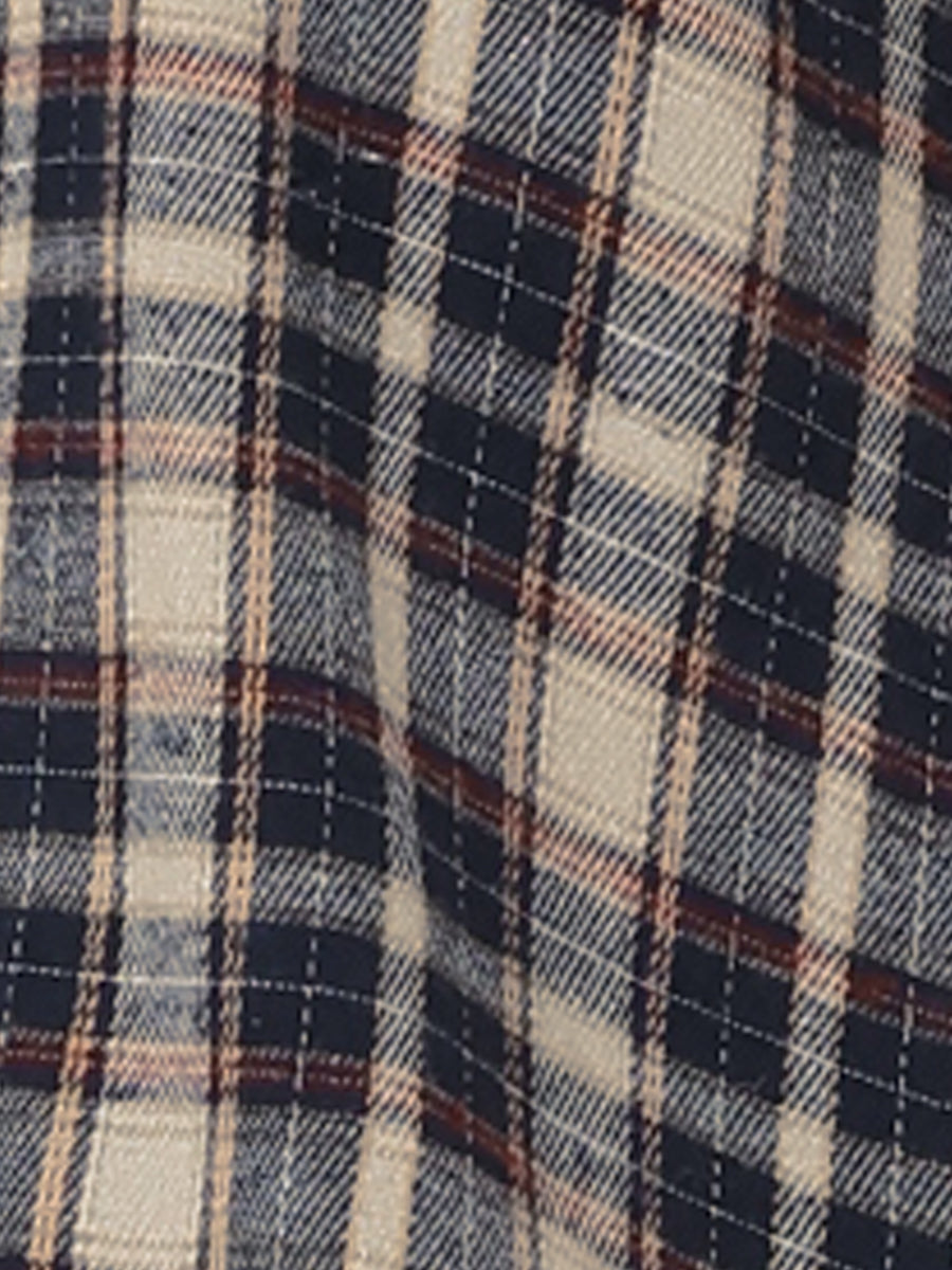 Cotton Classic Button Down Plaid Short Sleeve Shirt