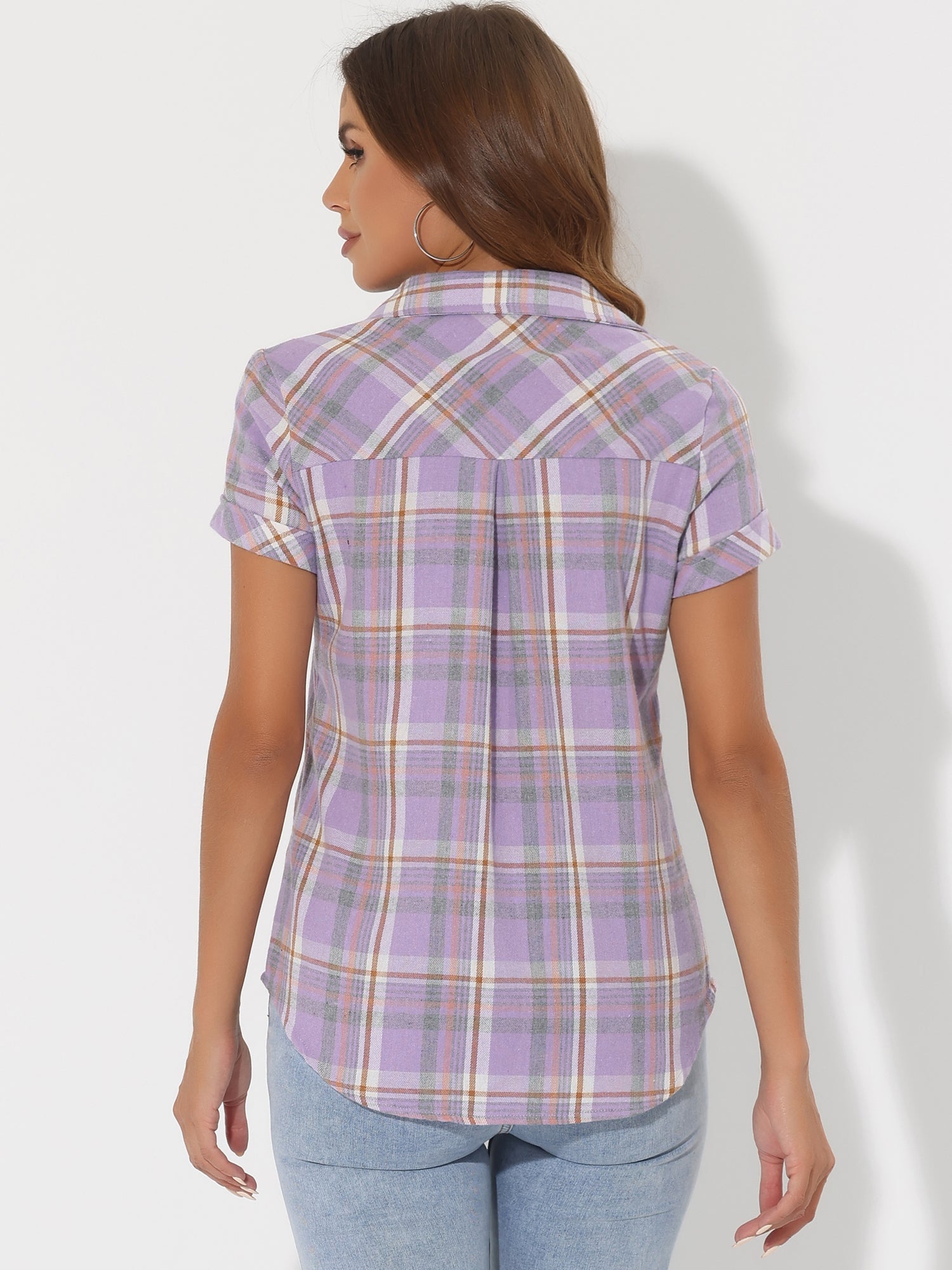 Classic Plaid Button Down Short Sleeve Shirt
