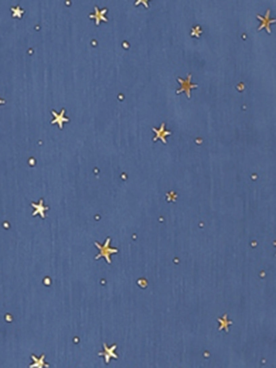 Choker V Neck Flared Gilding Metallic Shiny Star A-Line Dress