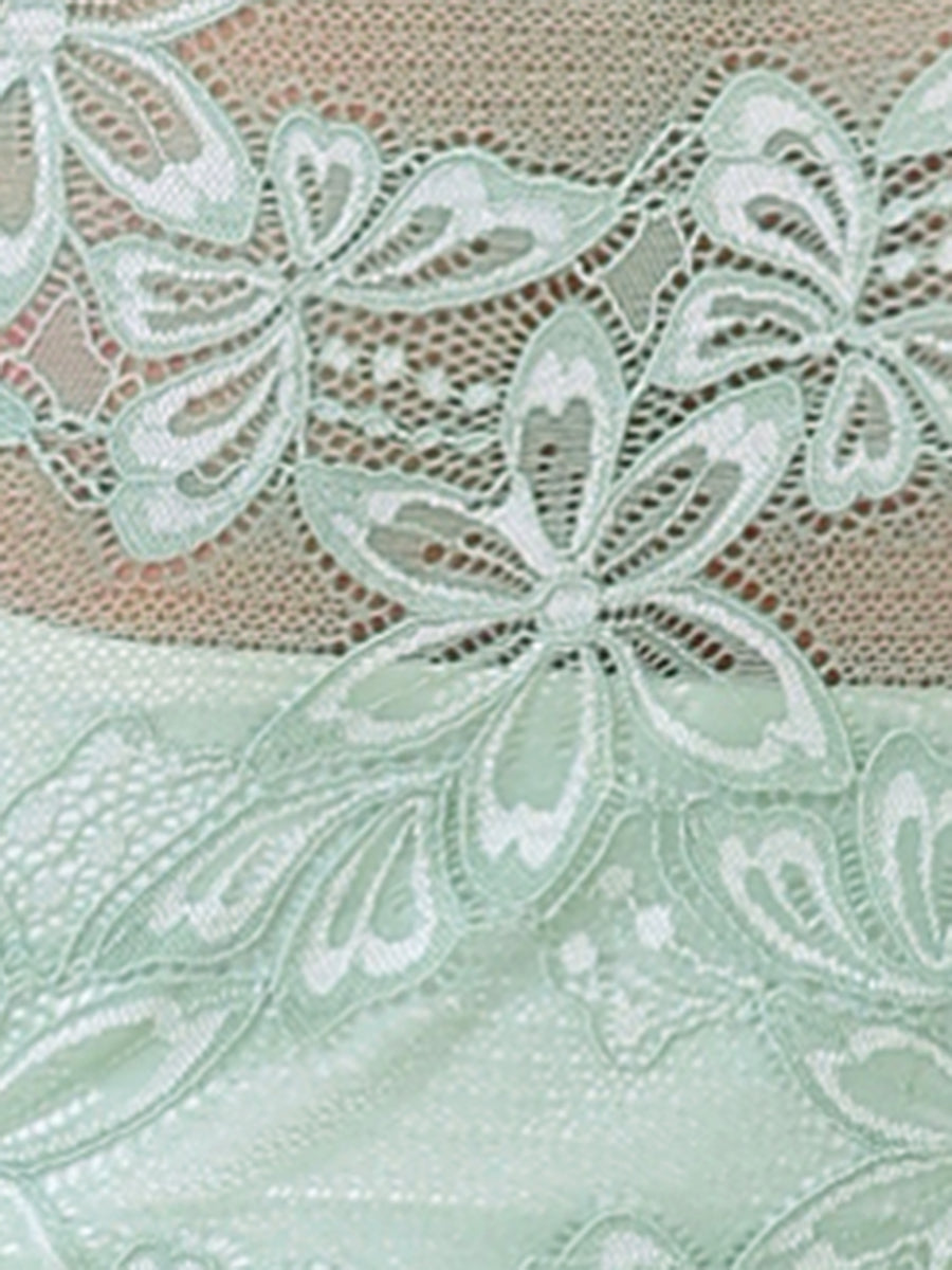 See Through Long Sleeve Turtleneck Sheer Floral Lace Blouse