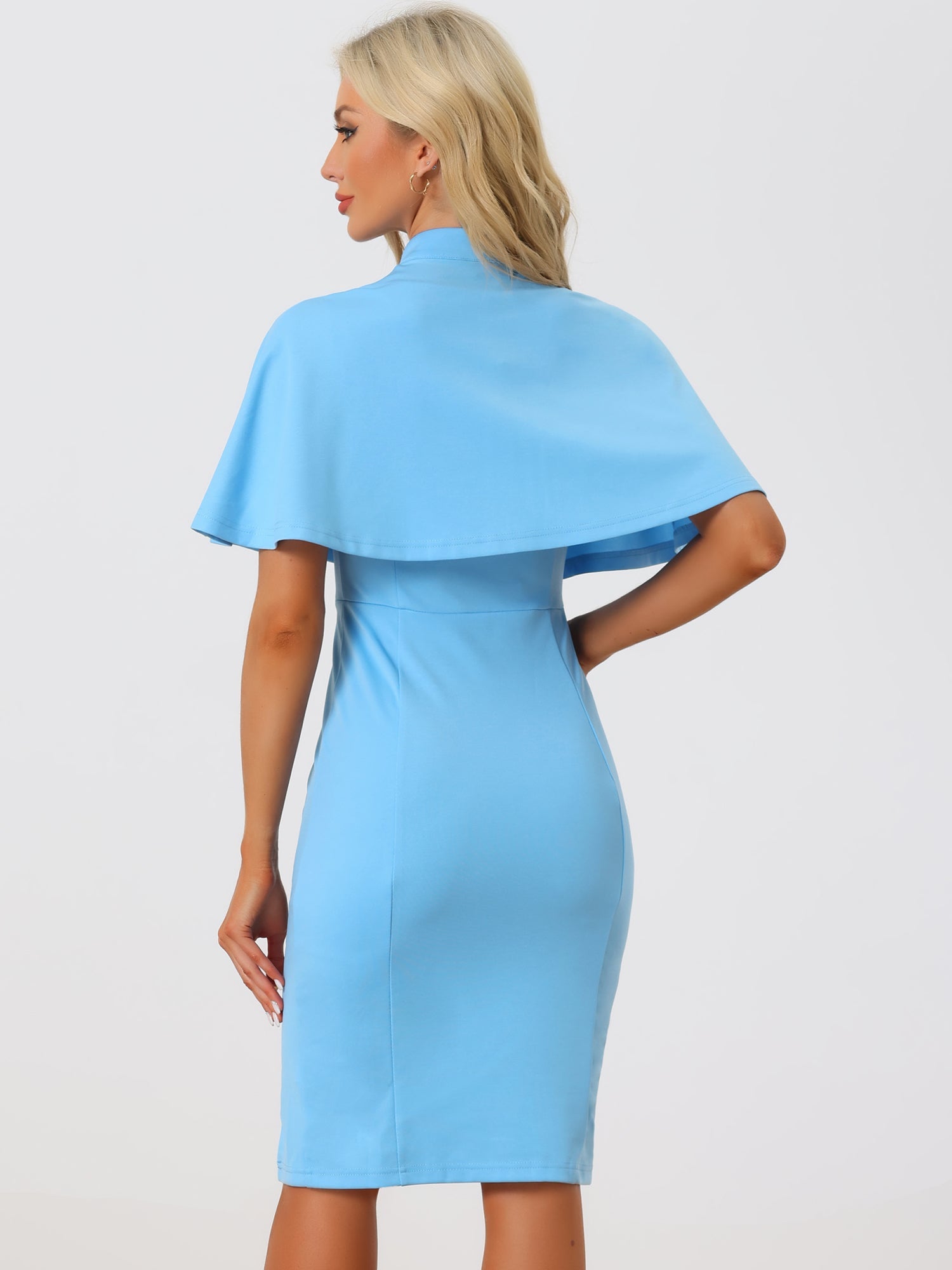 Elegant Business Double Breasted Two Pieces Cape Dress Sets