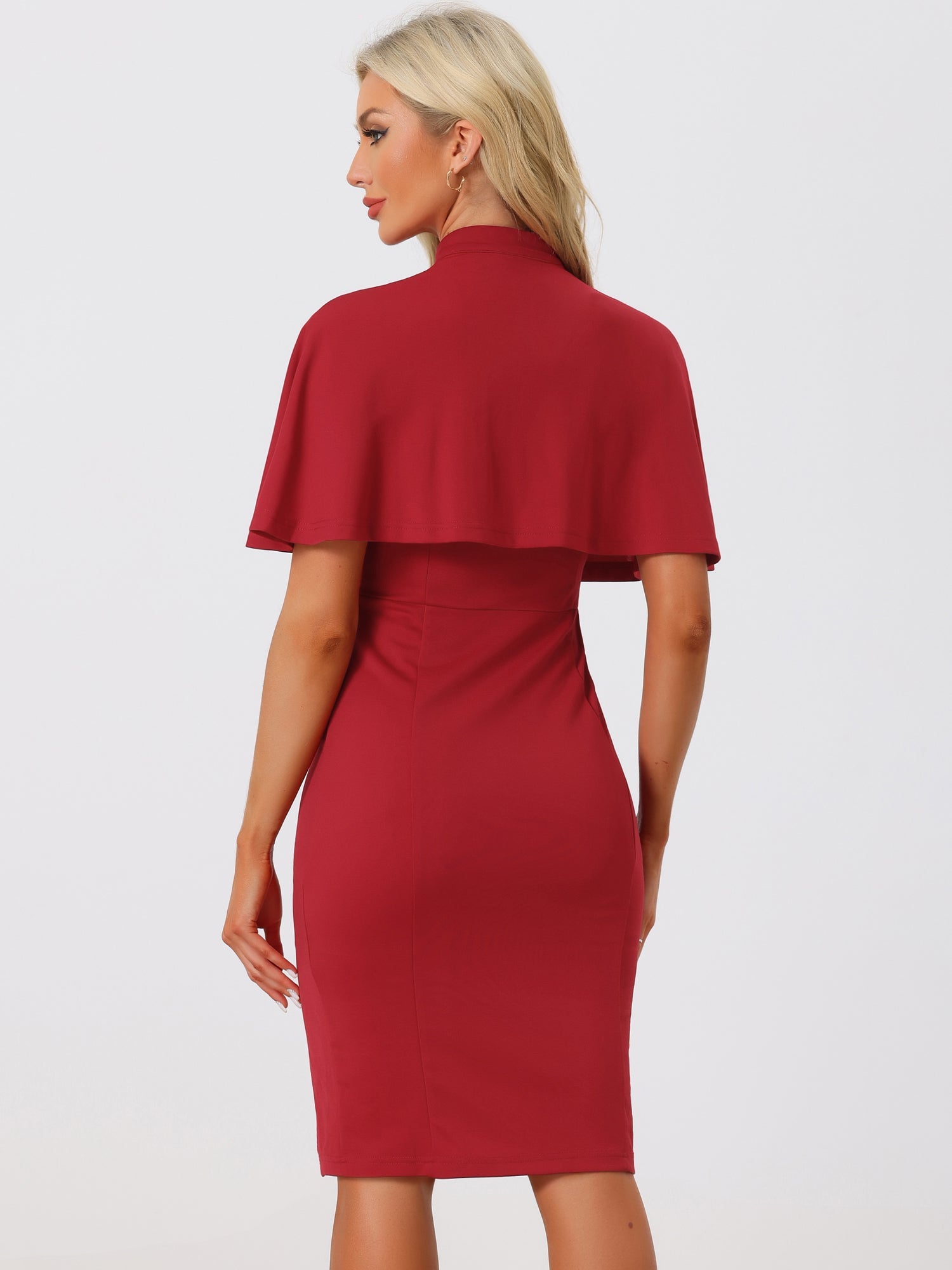 Elegant Business Double Breasted Two Pieces Cape Dress Sets