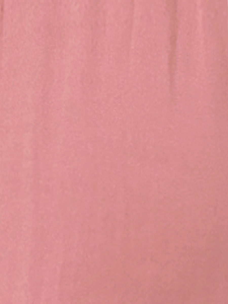 Midi Solid Elastic Waist Flare Tiered Long Pockets A-Line Skirt