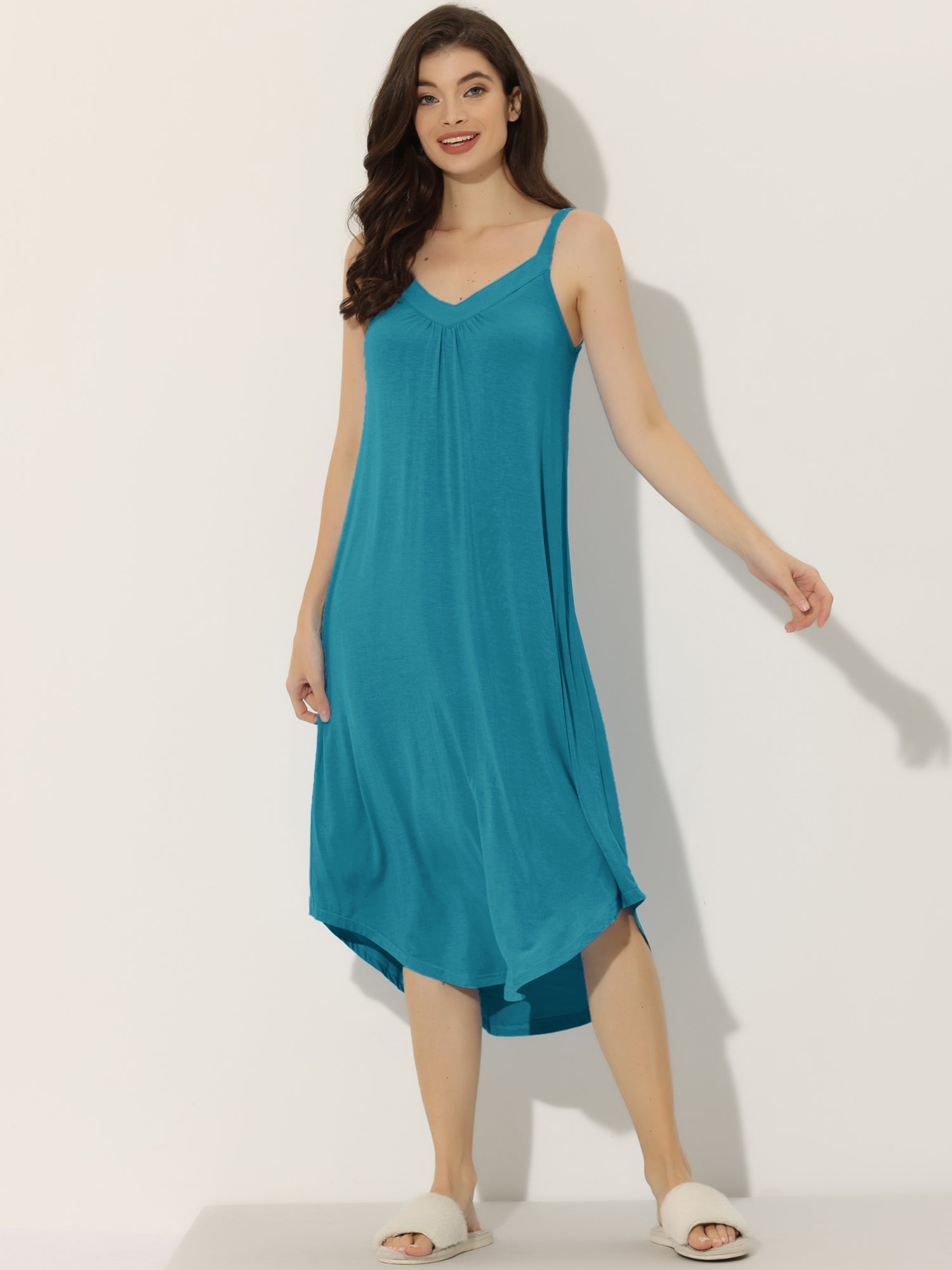 Spaghetti Strap Cami Nightdress Lounge Pajama Dress Nightgown