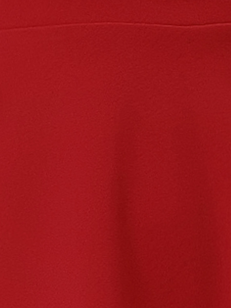 Elegant Short Puff Sleeve V Neck A-Line Zipper Side Office Dress